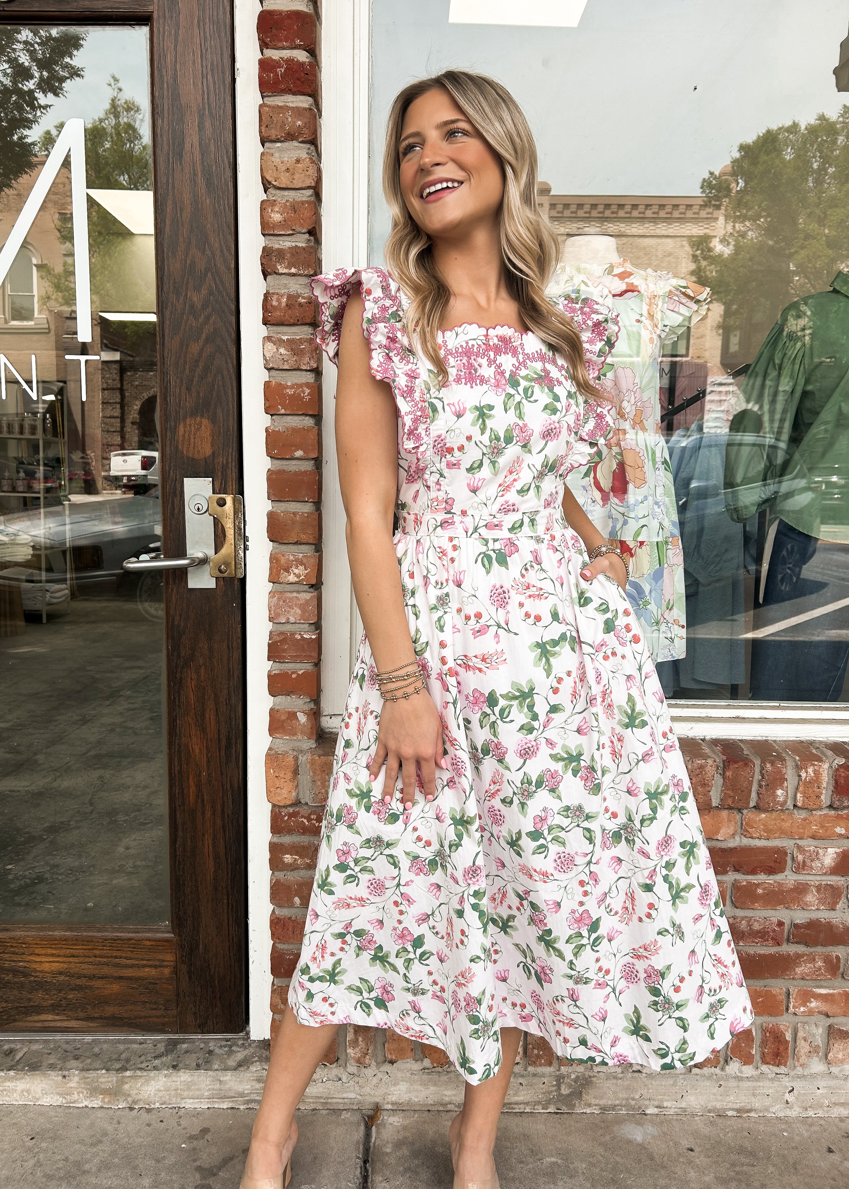 Melody Embroidered Floral Midi Dress