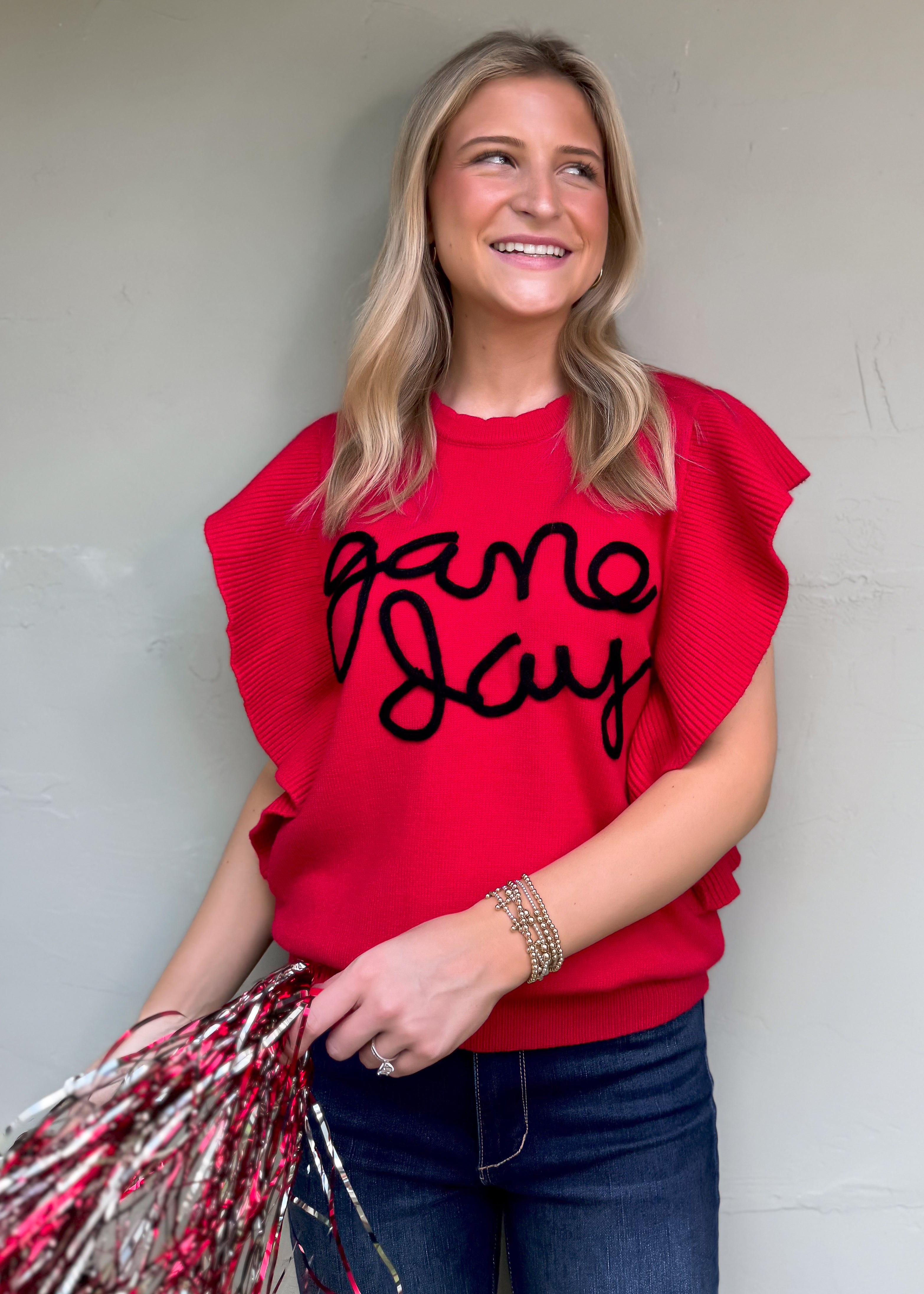 GameDay Sweater Top, Red