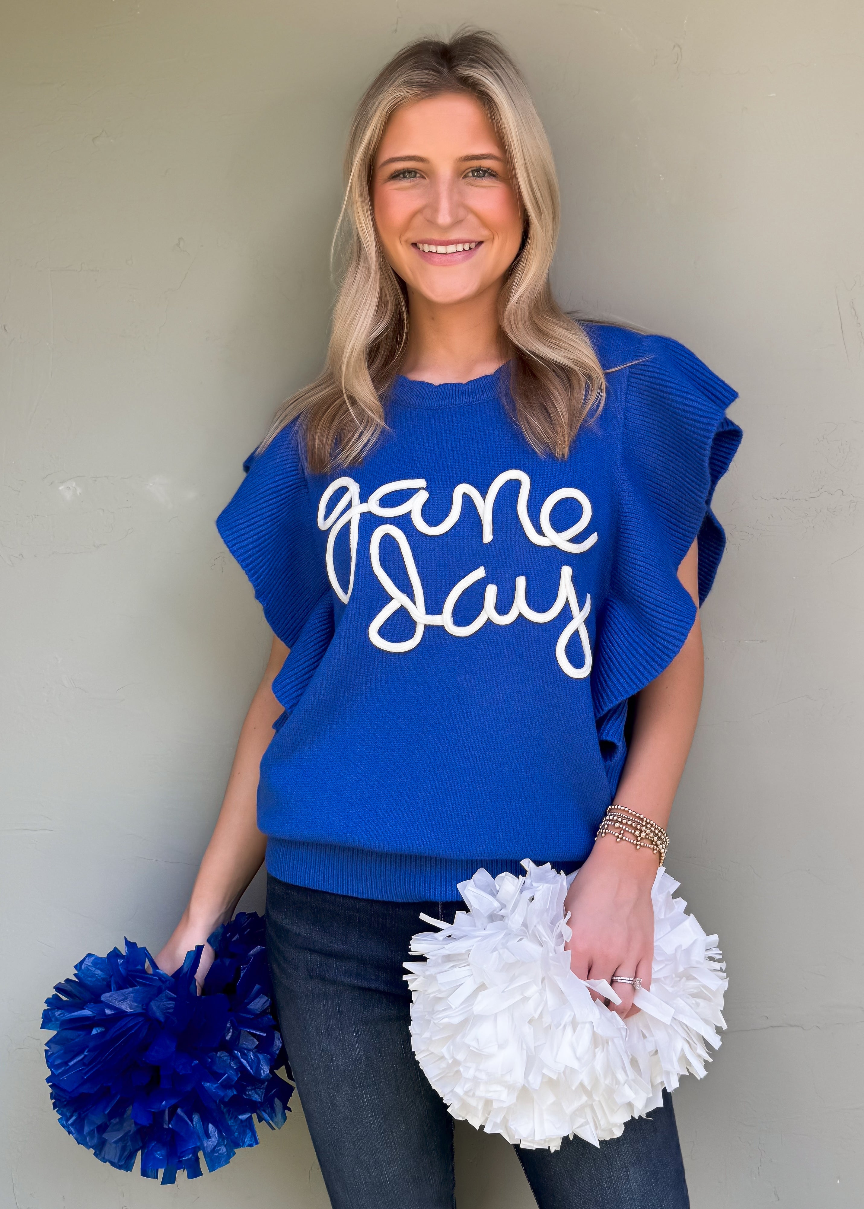 GameDay Sweater Top, Blue