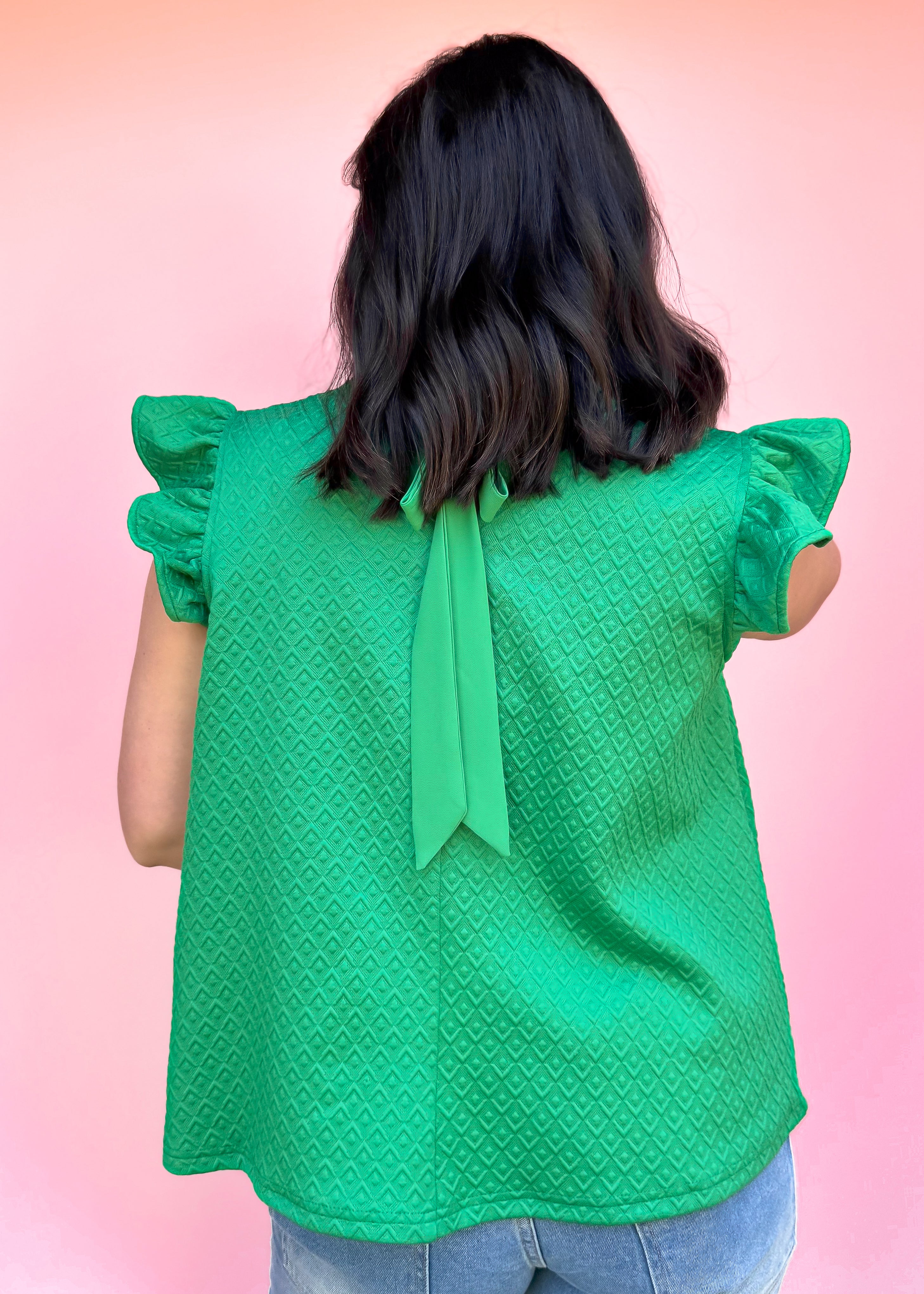 Parker Textured Knit Top, Green