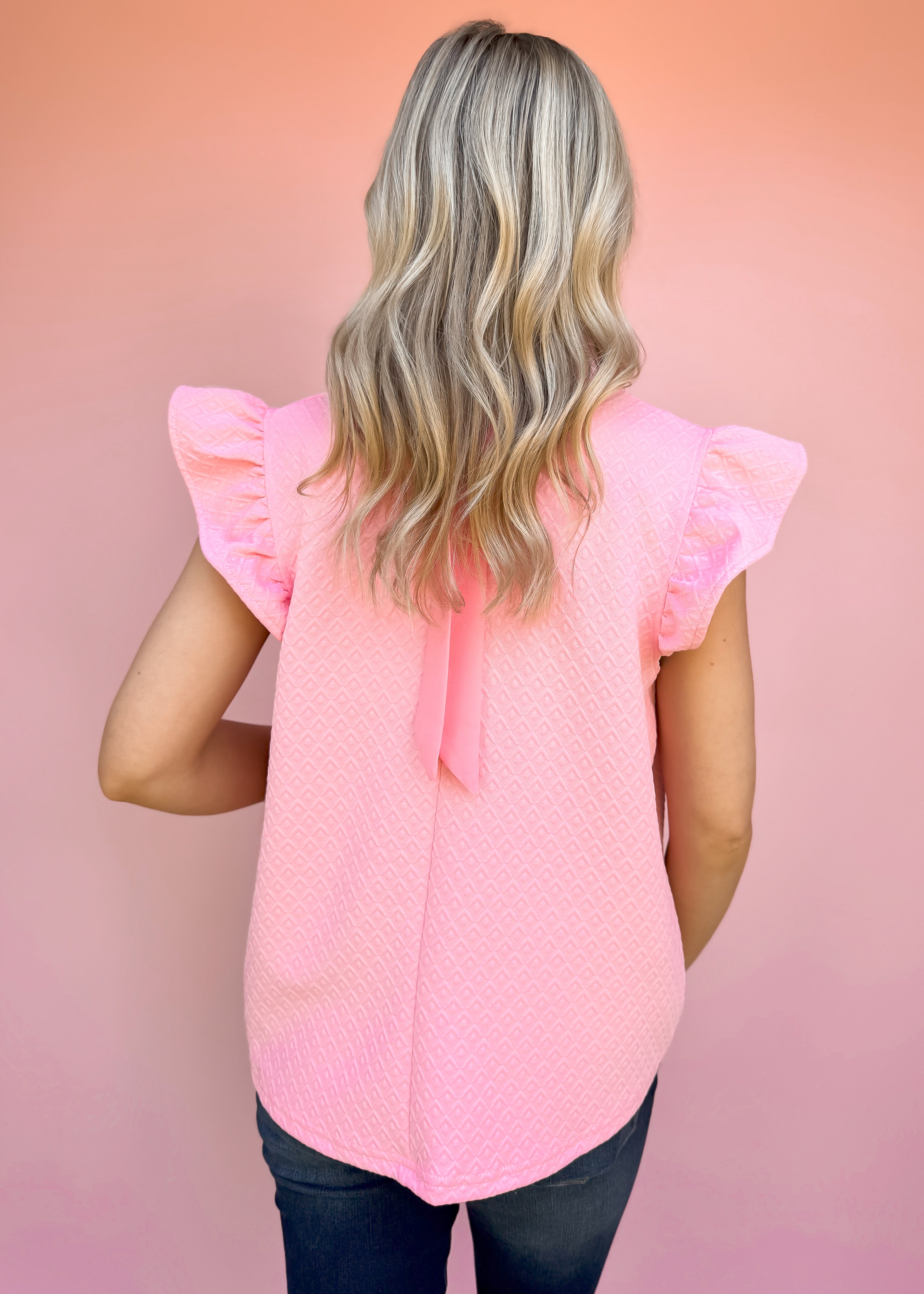 Parker Textured Knit Top, Pink