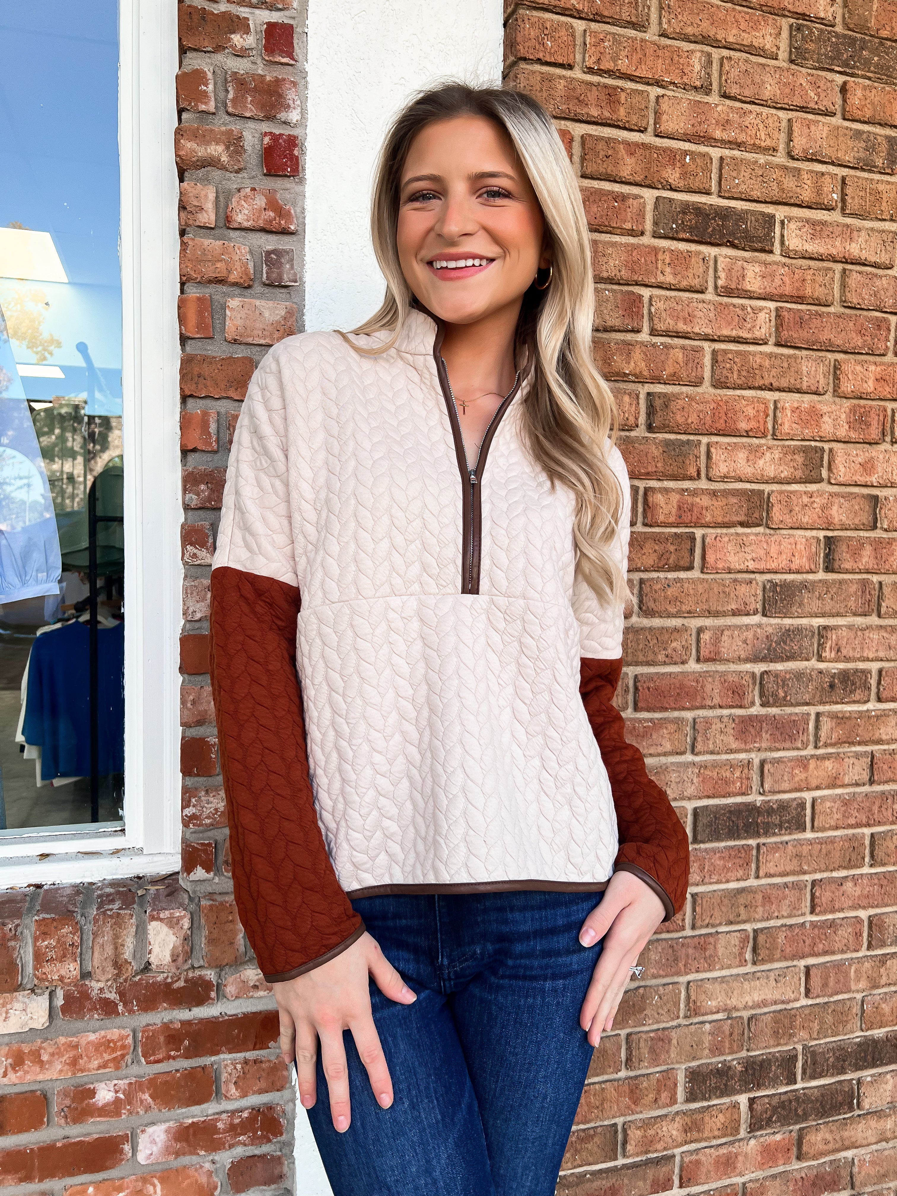 THML: Carrie Half Zip Sweater