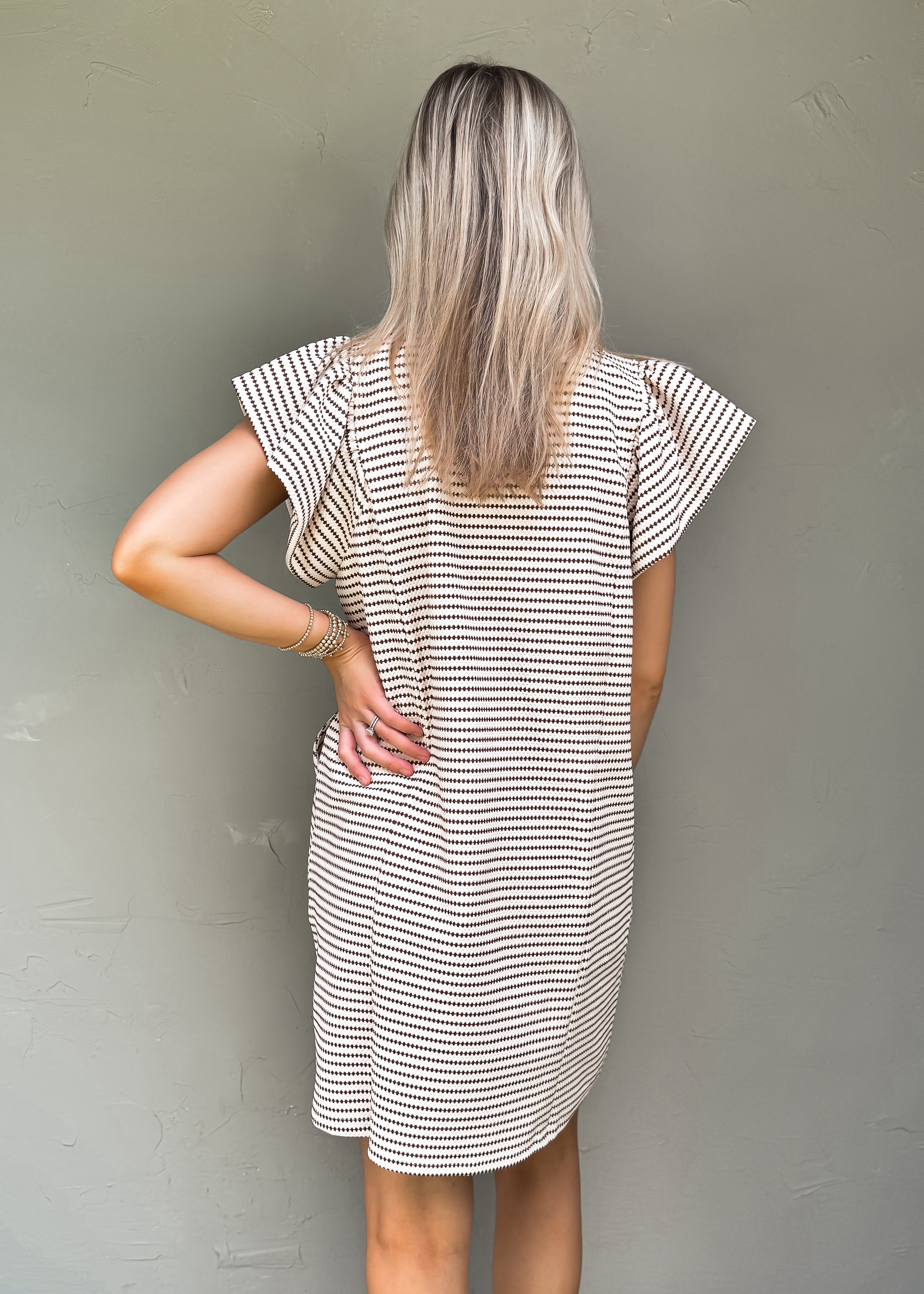 Penelope Notched Dress, Mocha