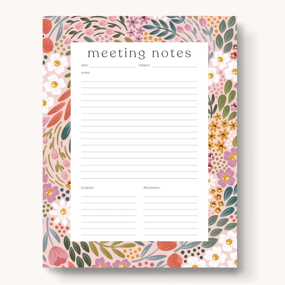 Meeting Notes Notepad, Summer Meadows