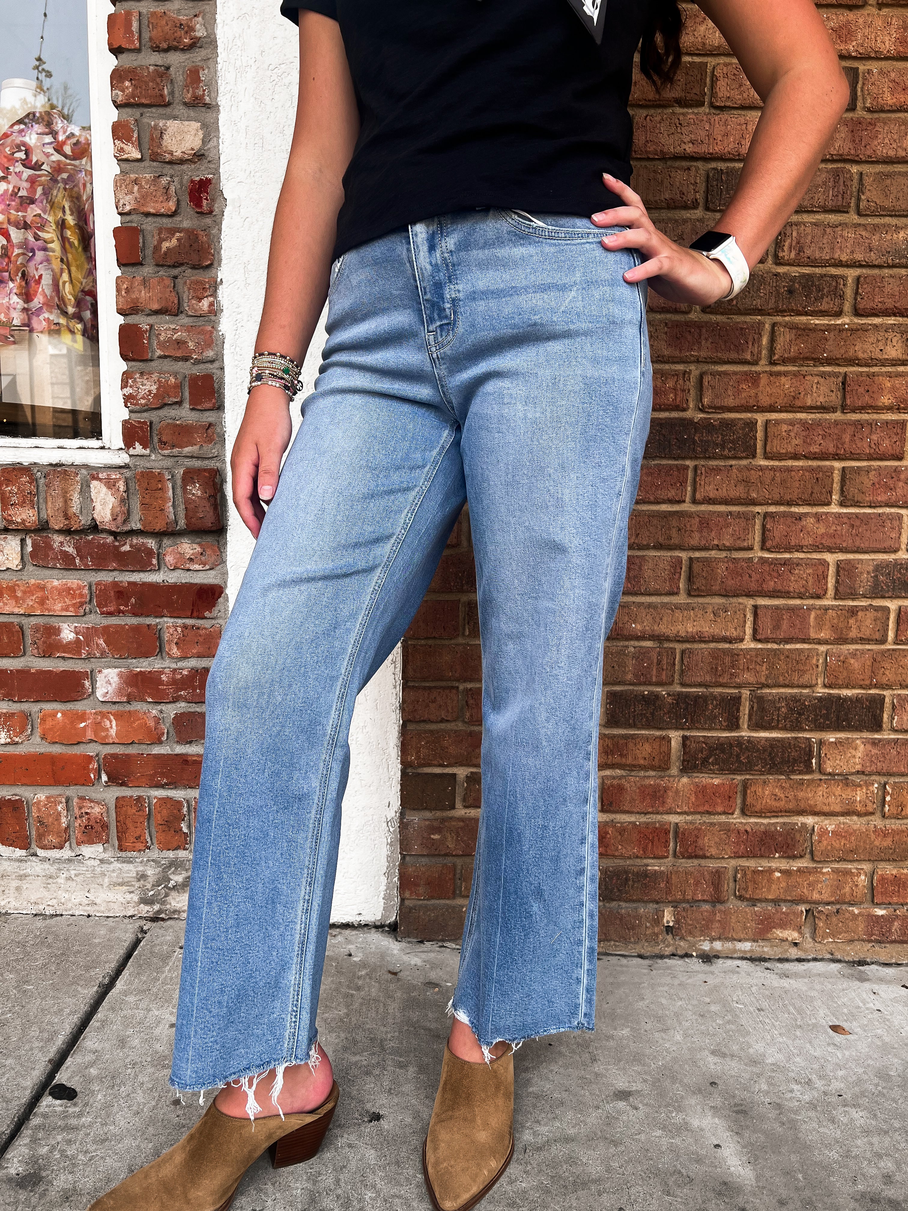 Vervet: High Rise Wide Leg Jeans