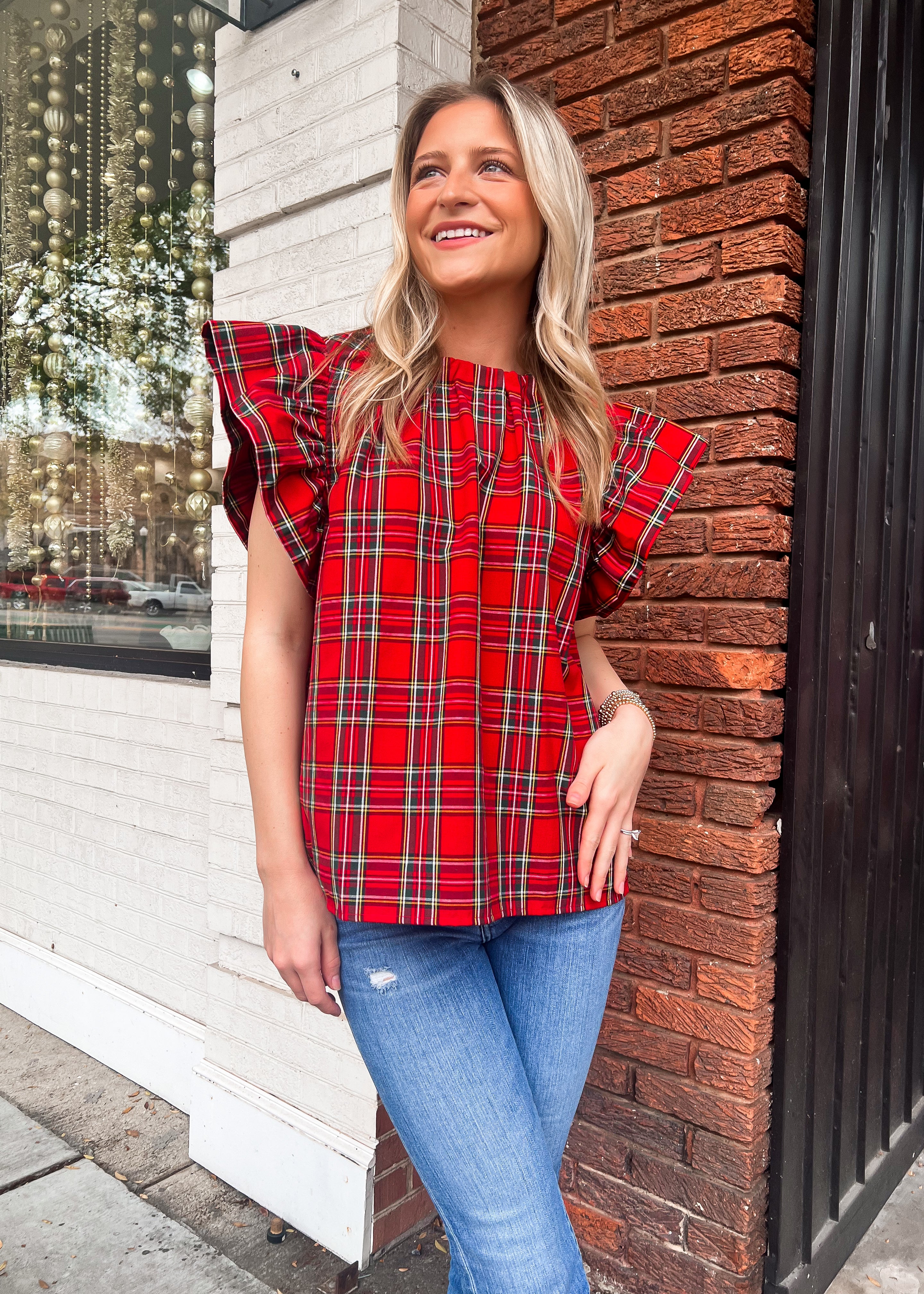 Merry Moments Plaid Top