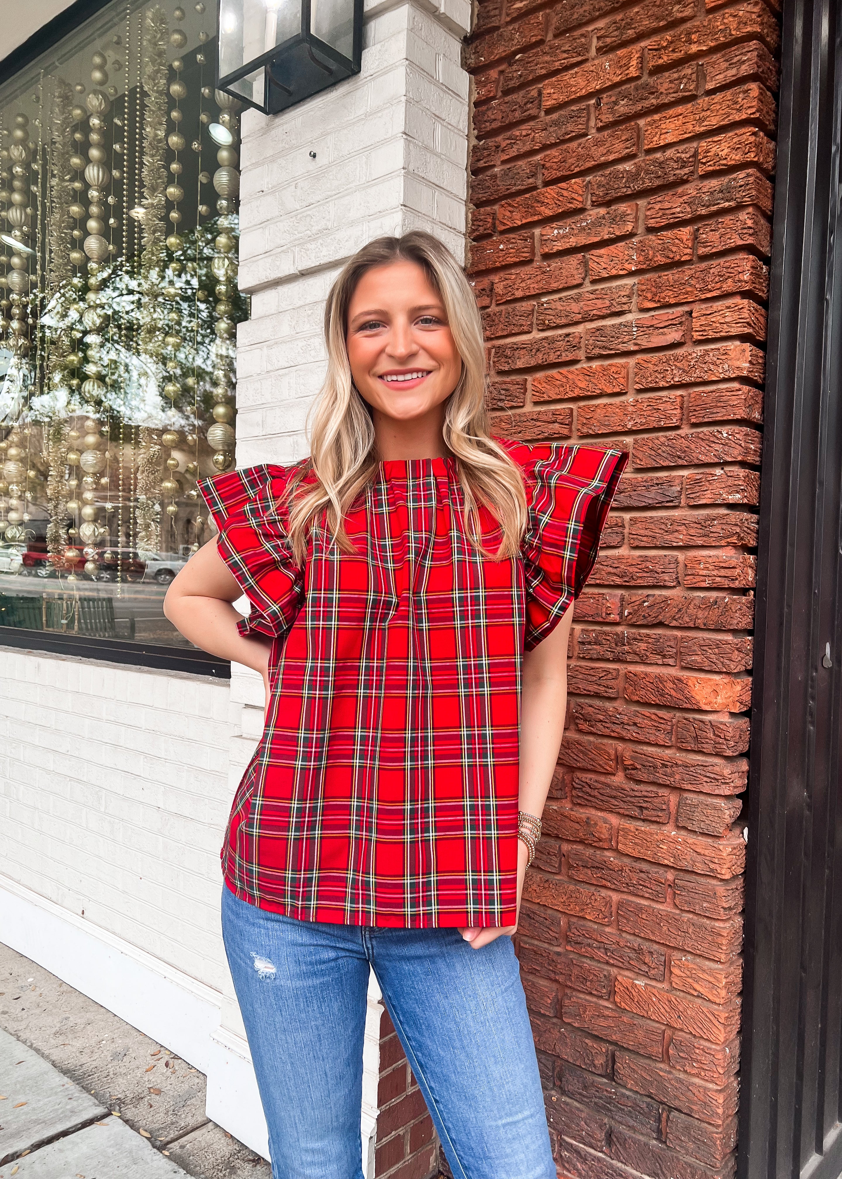 Merry Moments Plaid Top