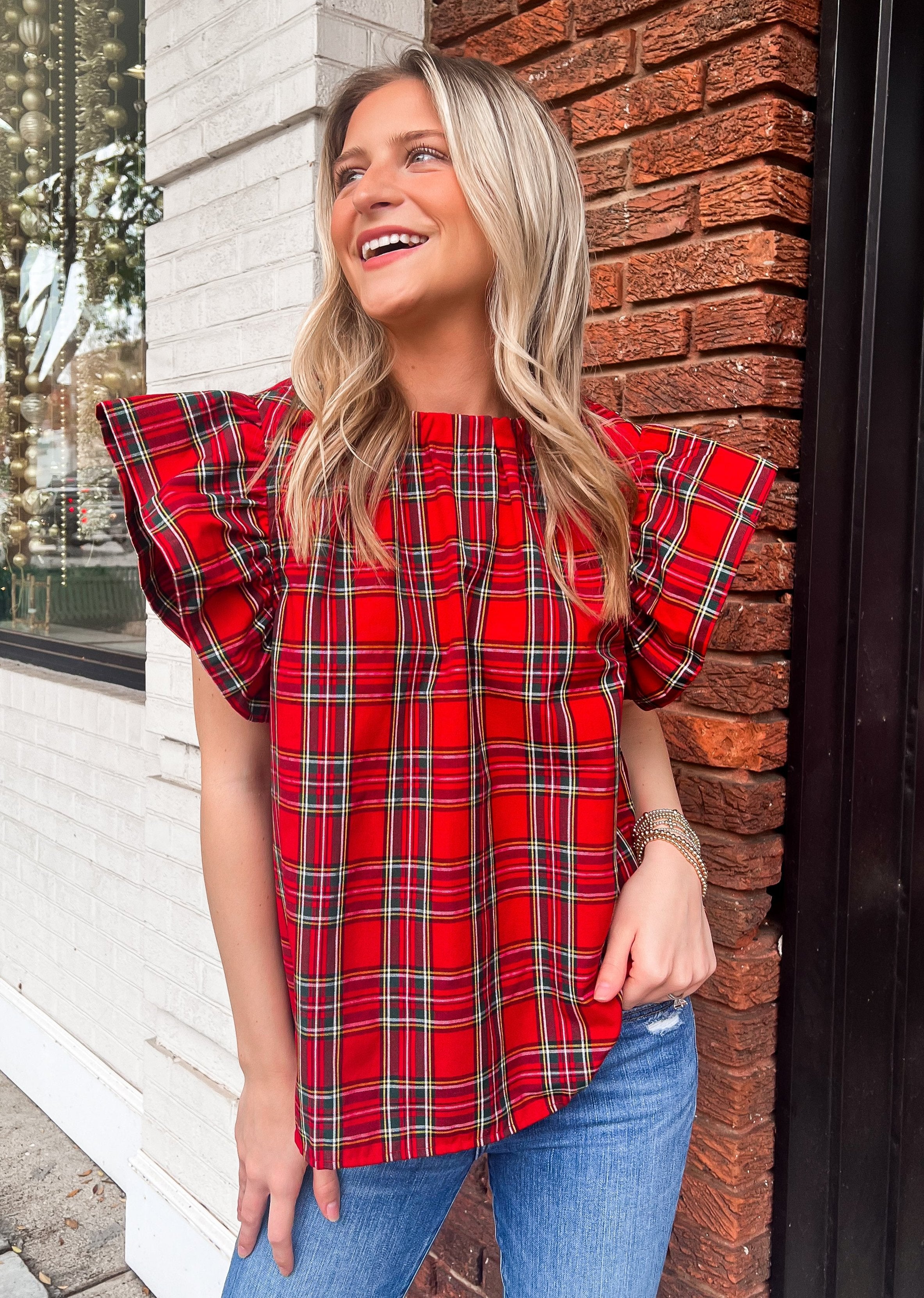 Merry Moments Plaid Top