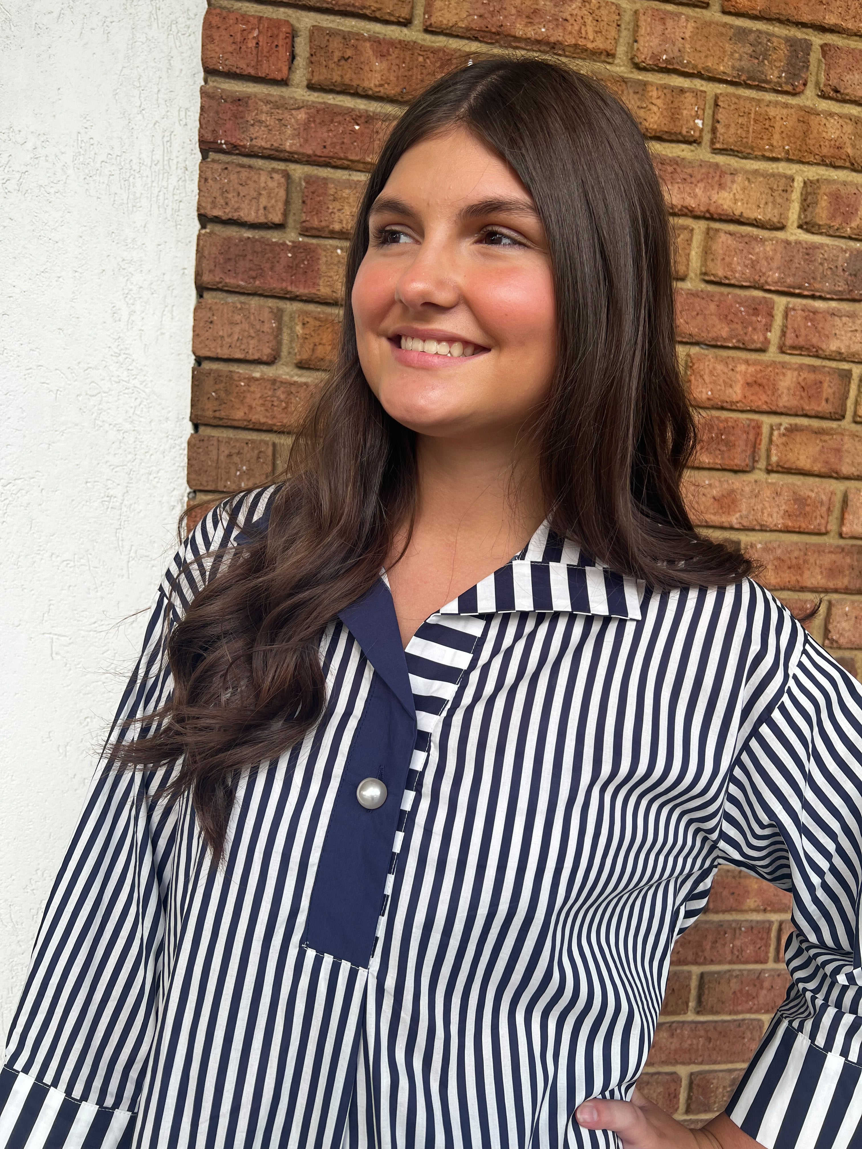 Cammi Navy Stripe Top