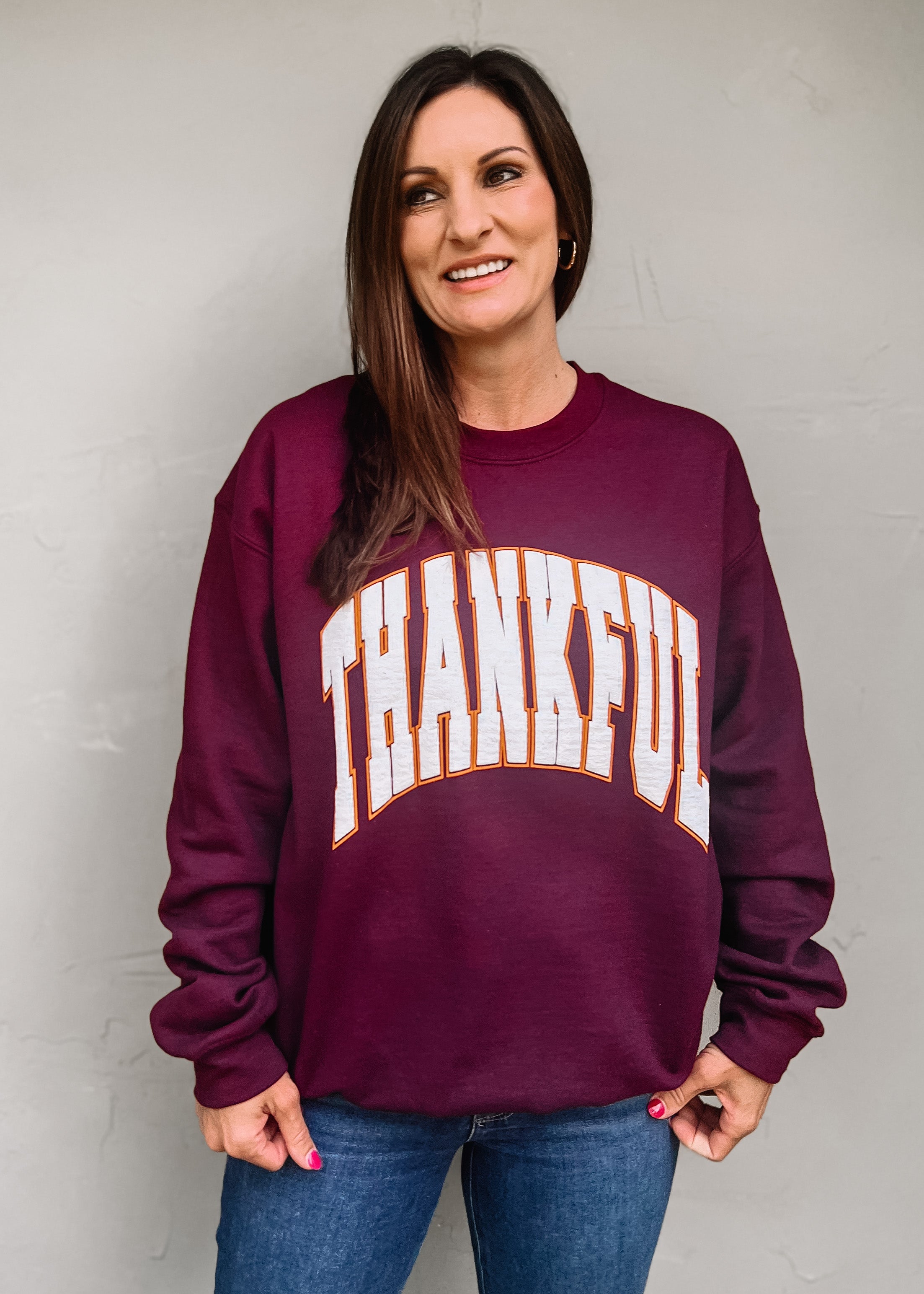 Charlie Southern: Thankful Puff Ink Sweatshirt