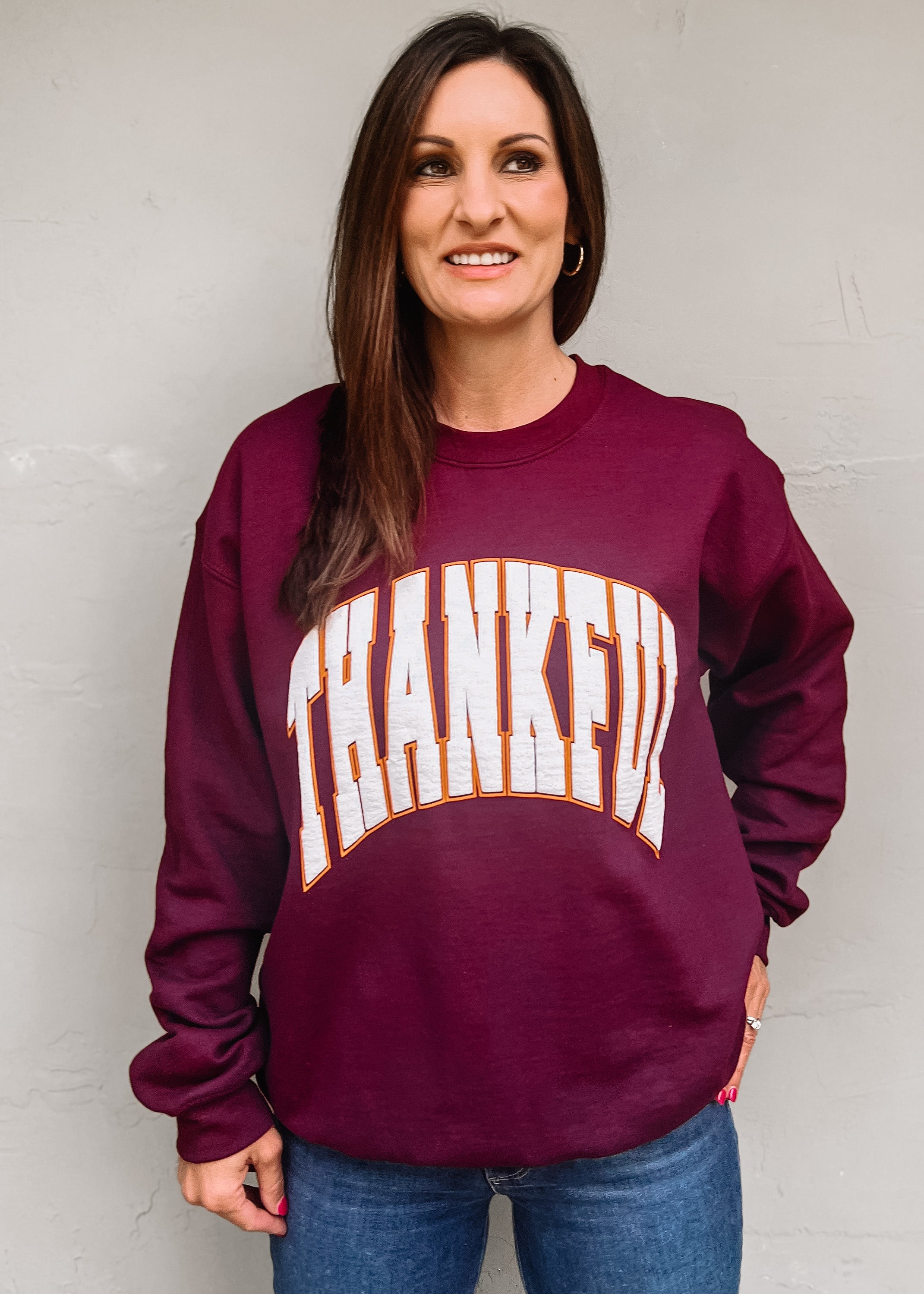 Charlie Southern: Thankful Puff Ink Sweatshirt