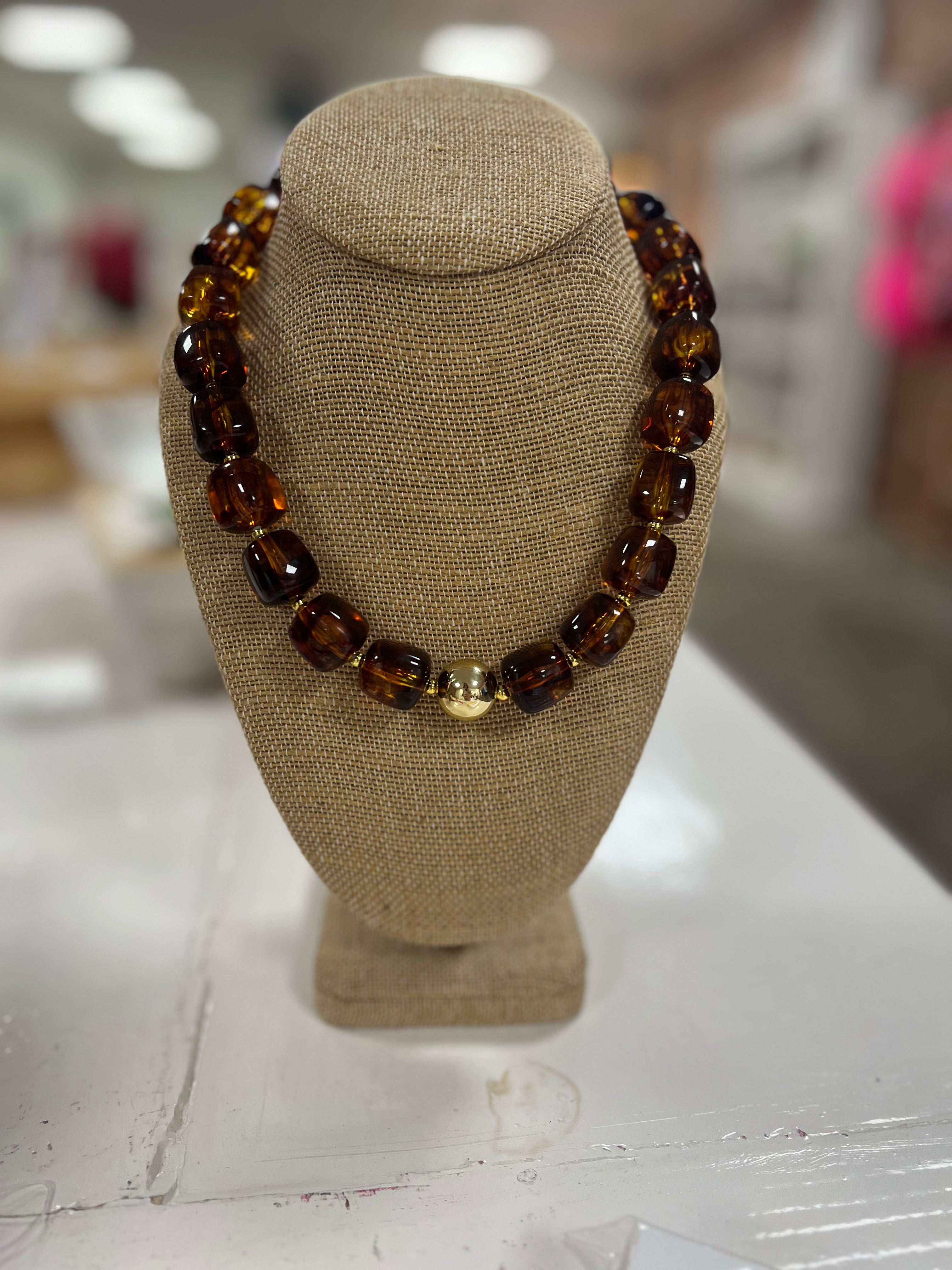 Amber Beaded Necklace