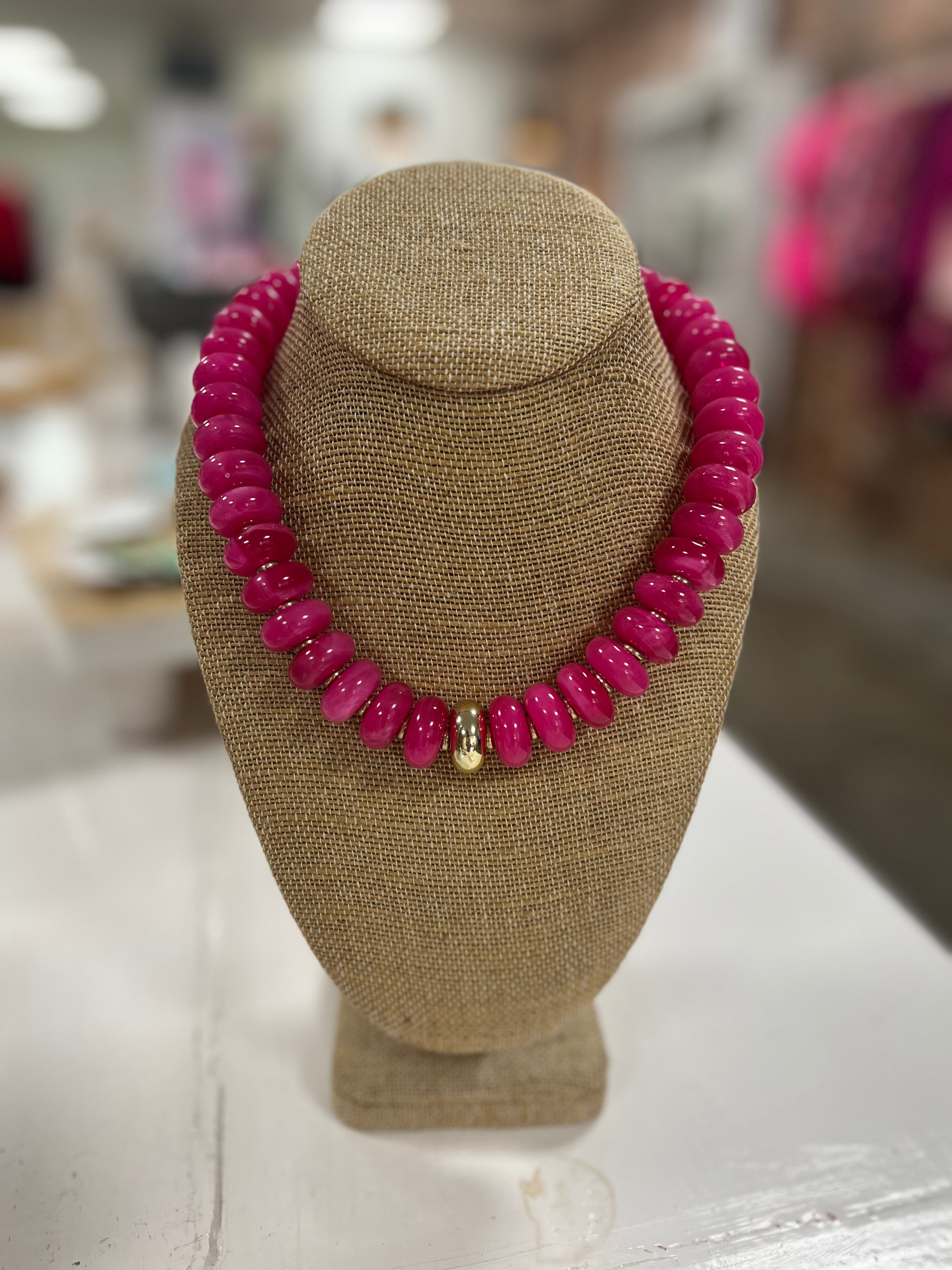 Pink Beaded Necklace