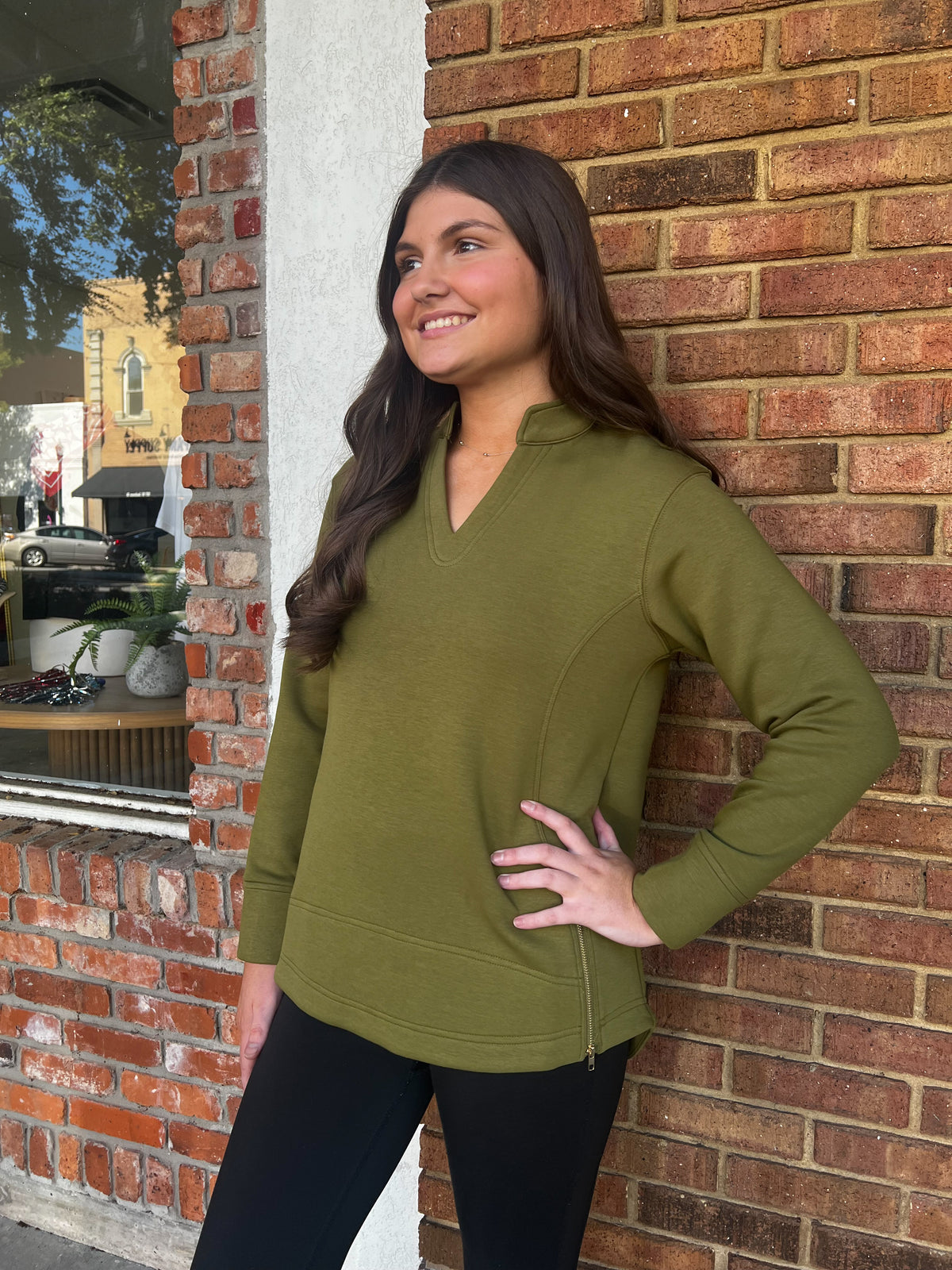 Tatum James: Addison Pullover - Olive Green