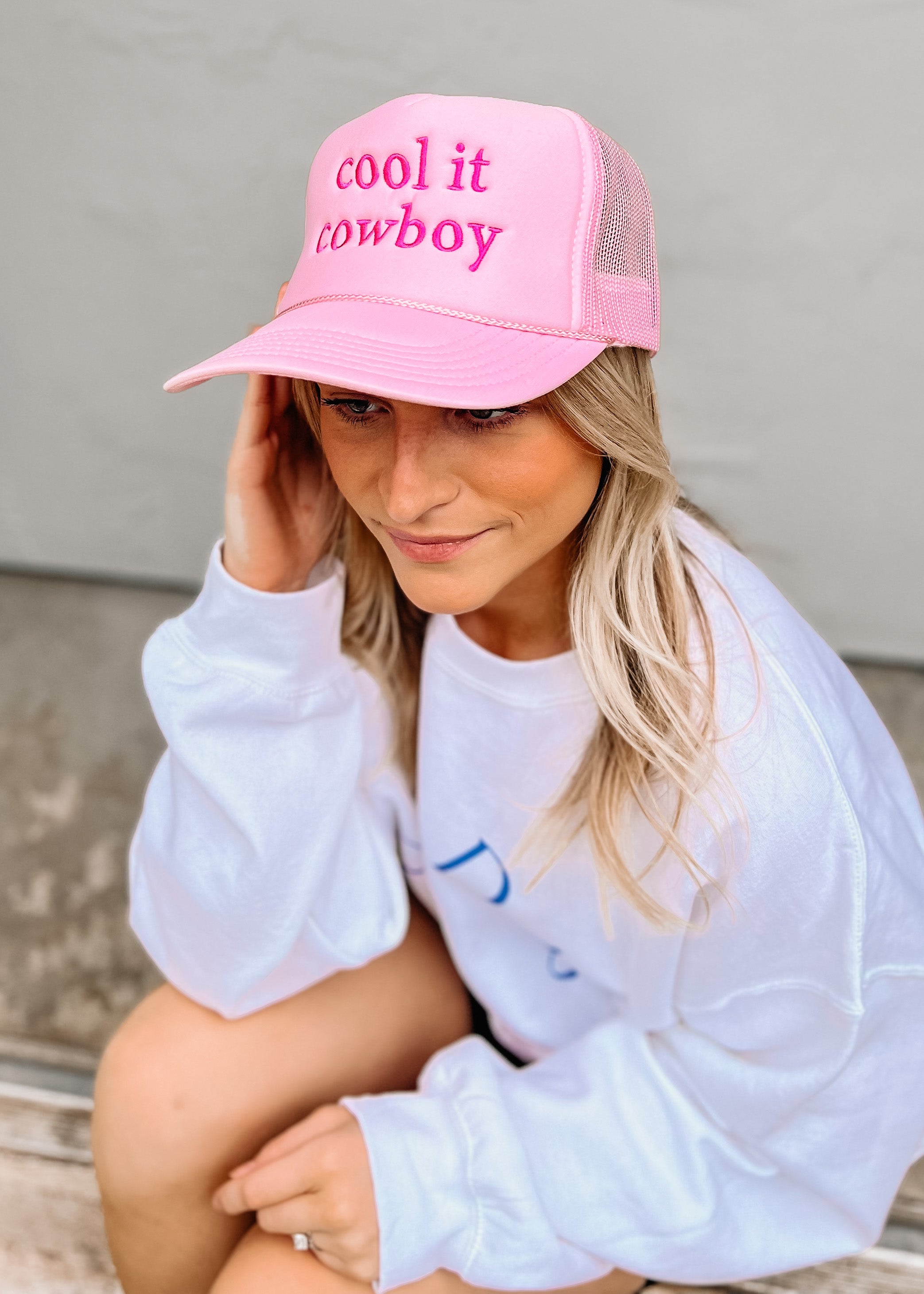 Charlie Southern: Cool It Cowboy Pink Trucker Hat