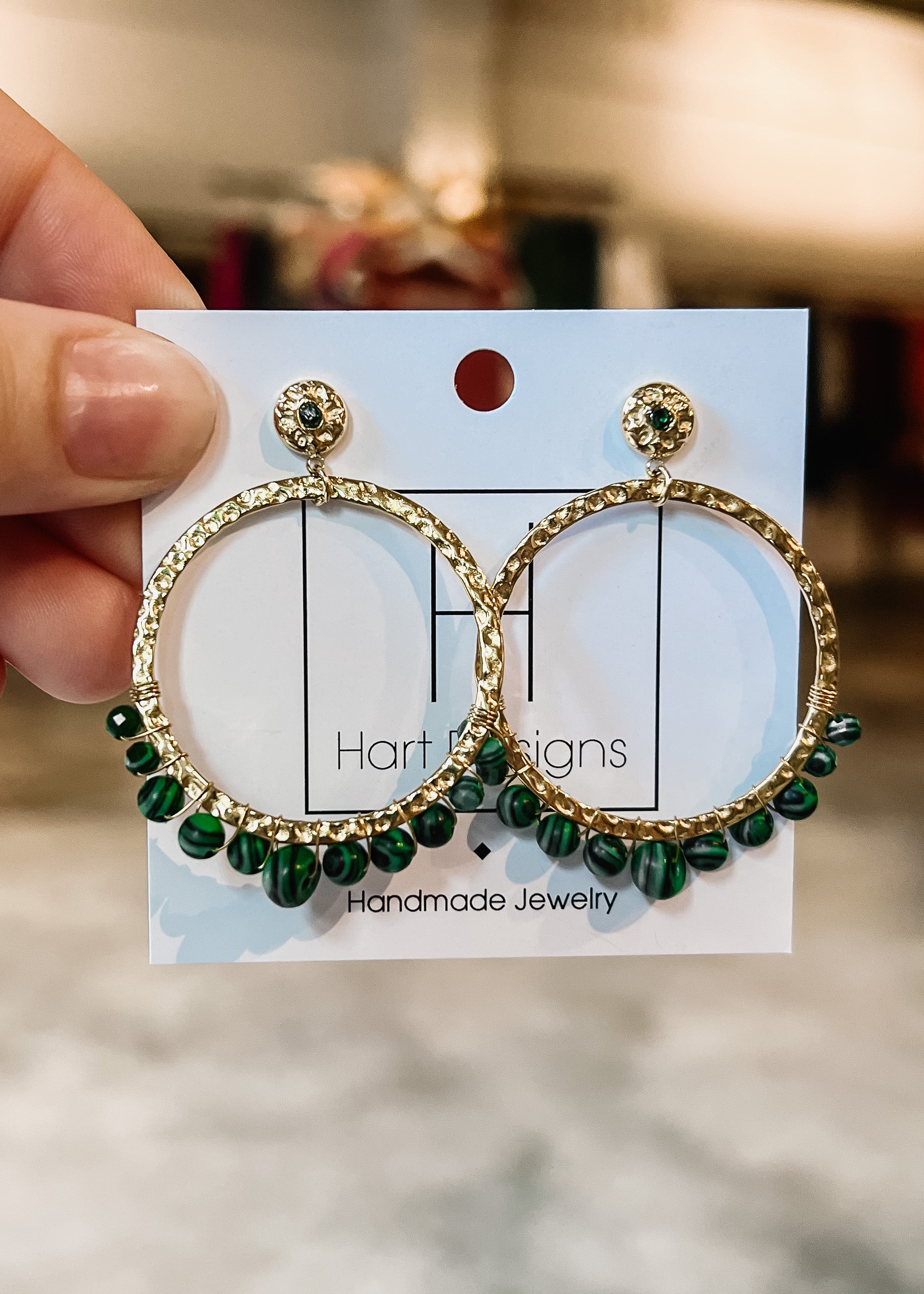 Hart Designs: Green Beaded Hoop
