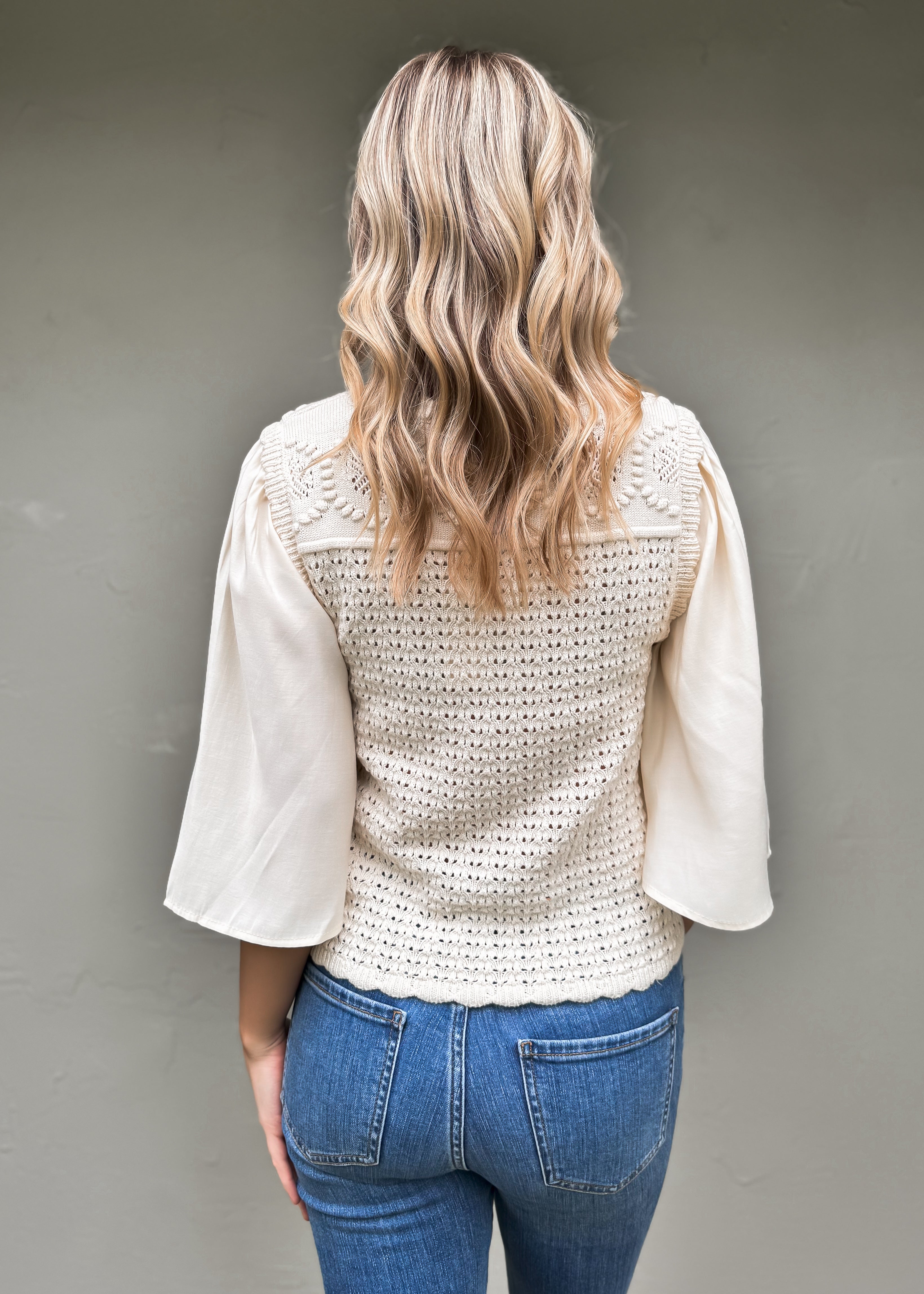 Another Love: Kimmy Wing Sleeve Sweater, Vintage Cream