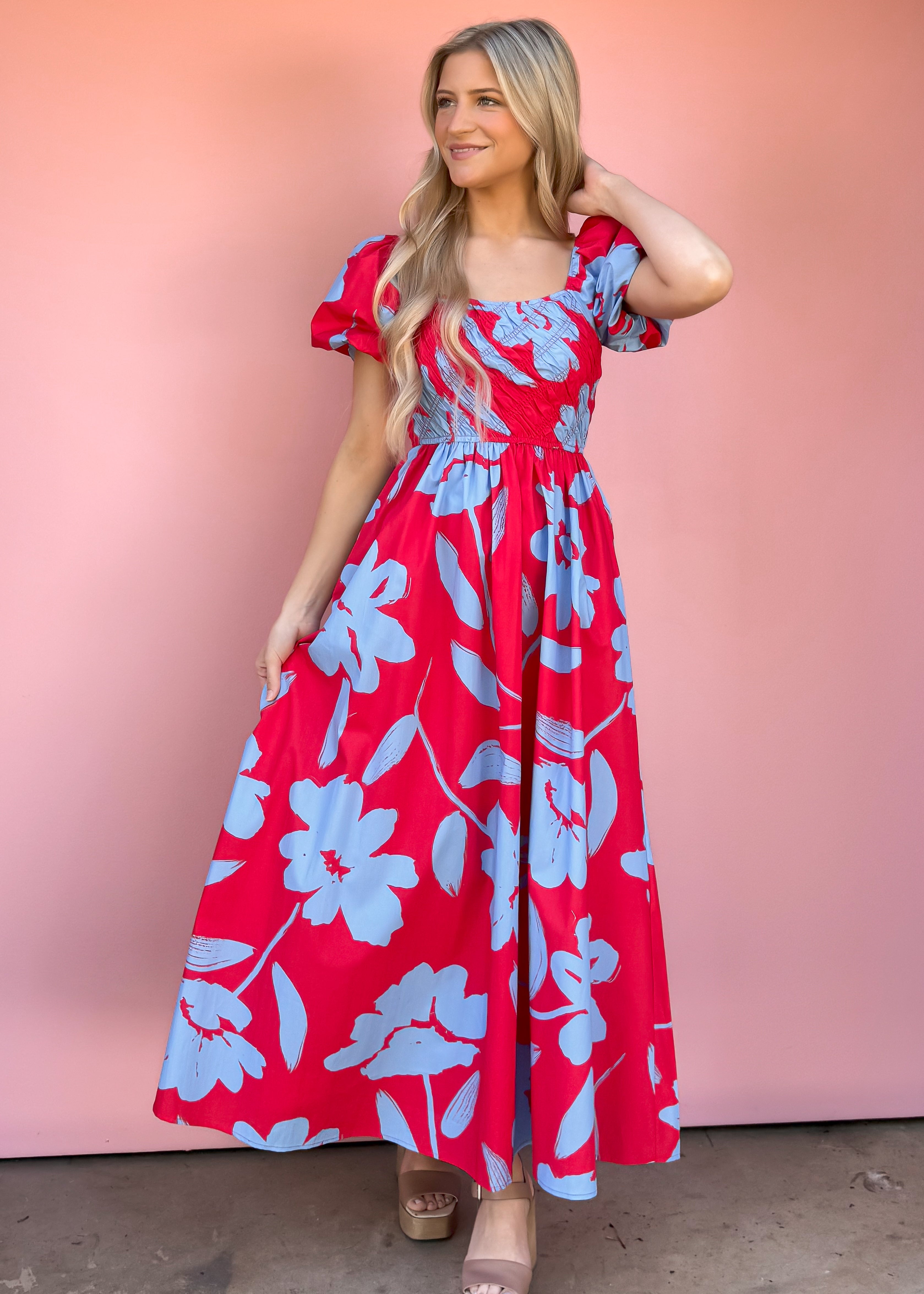 Paula Bubble Sleeve Maxi Dress