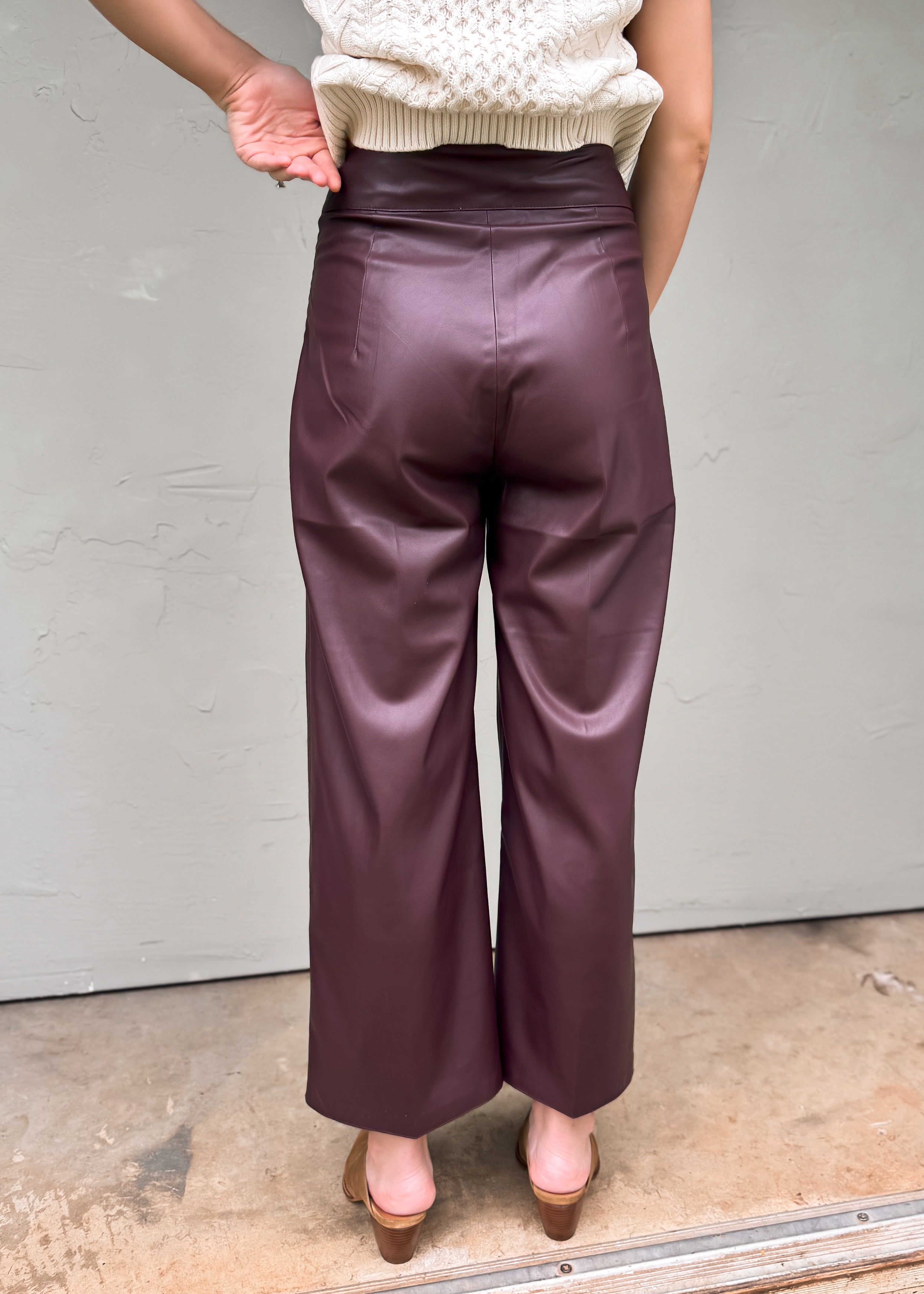 Another Love: Sparkle Wide Leg Cropped Pant, Compote