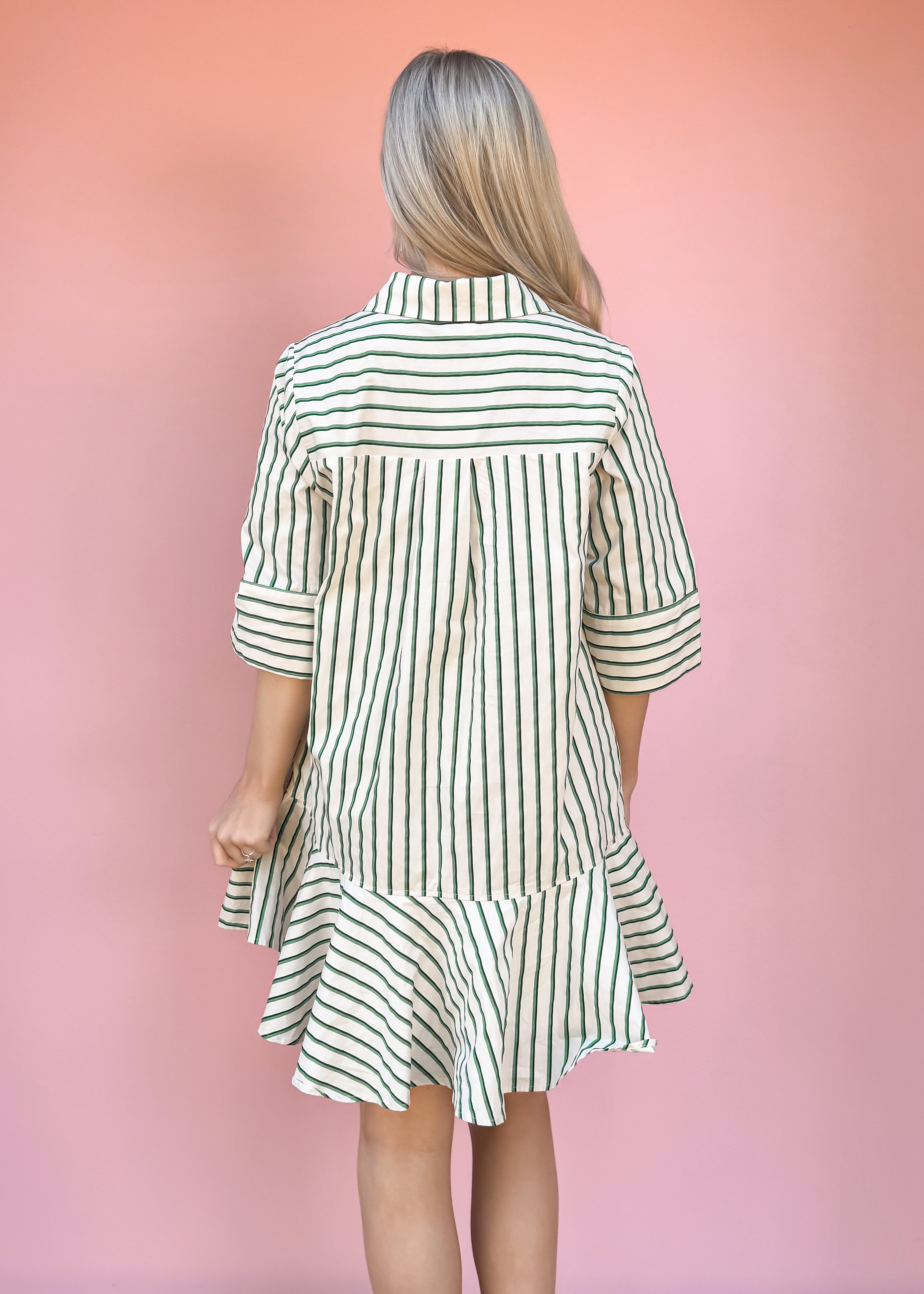 Tasha Striped Shirt Dress