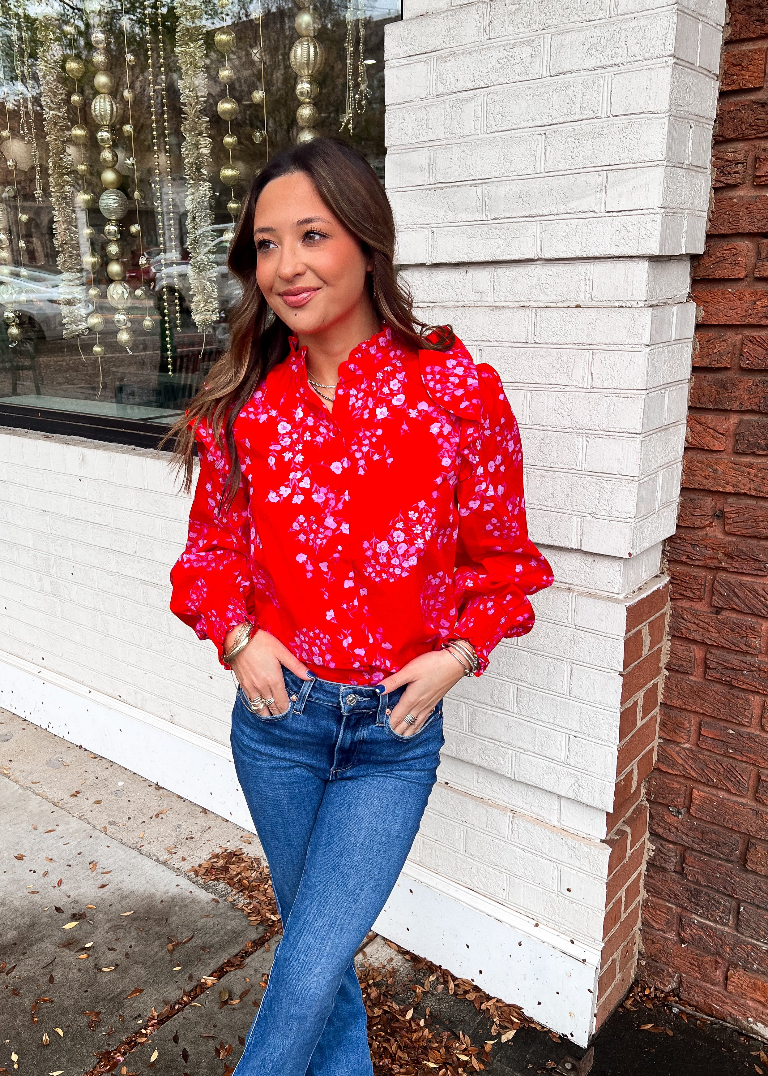 Darlene Floral Button Front Top