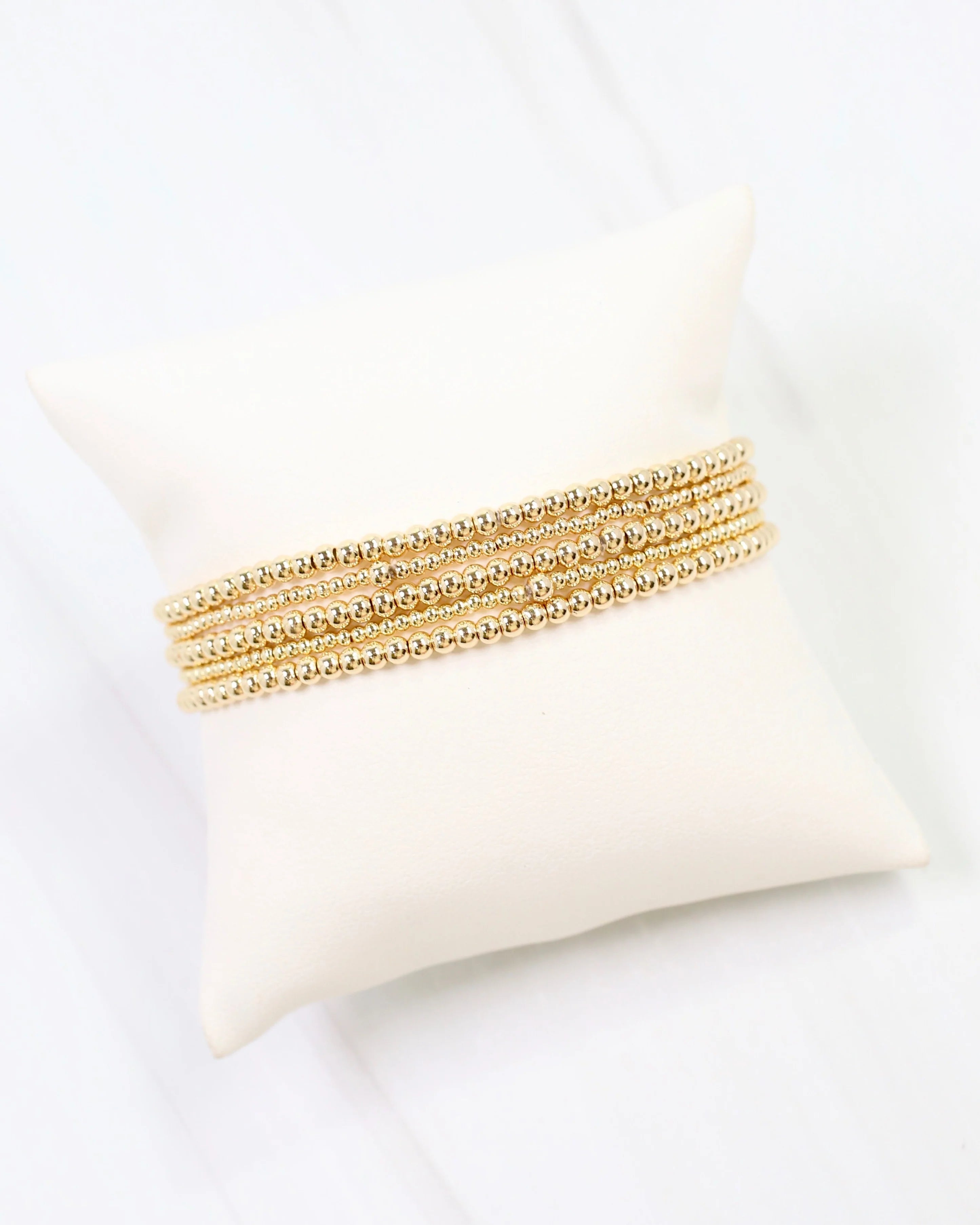 Caroline Hill: Alva Beaded Bracelet Gold Set