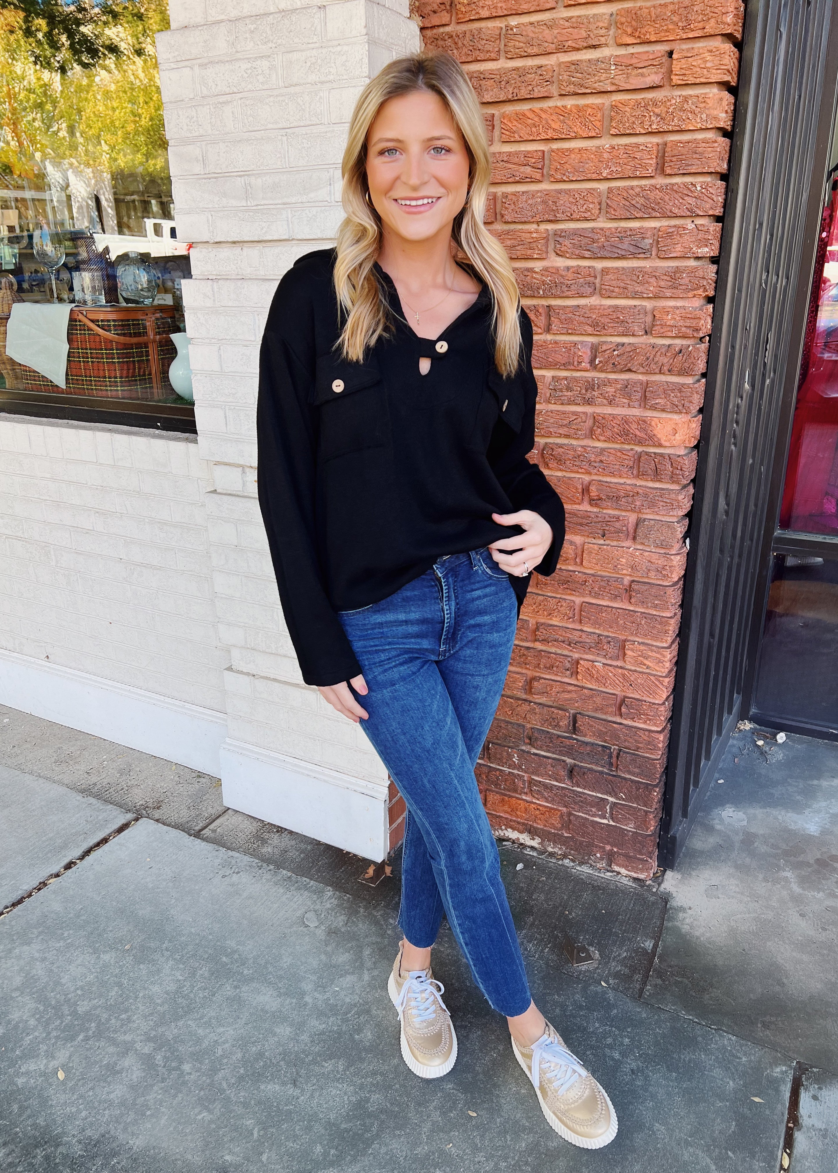 Karlie: Cozy Collared Top