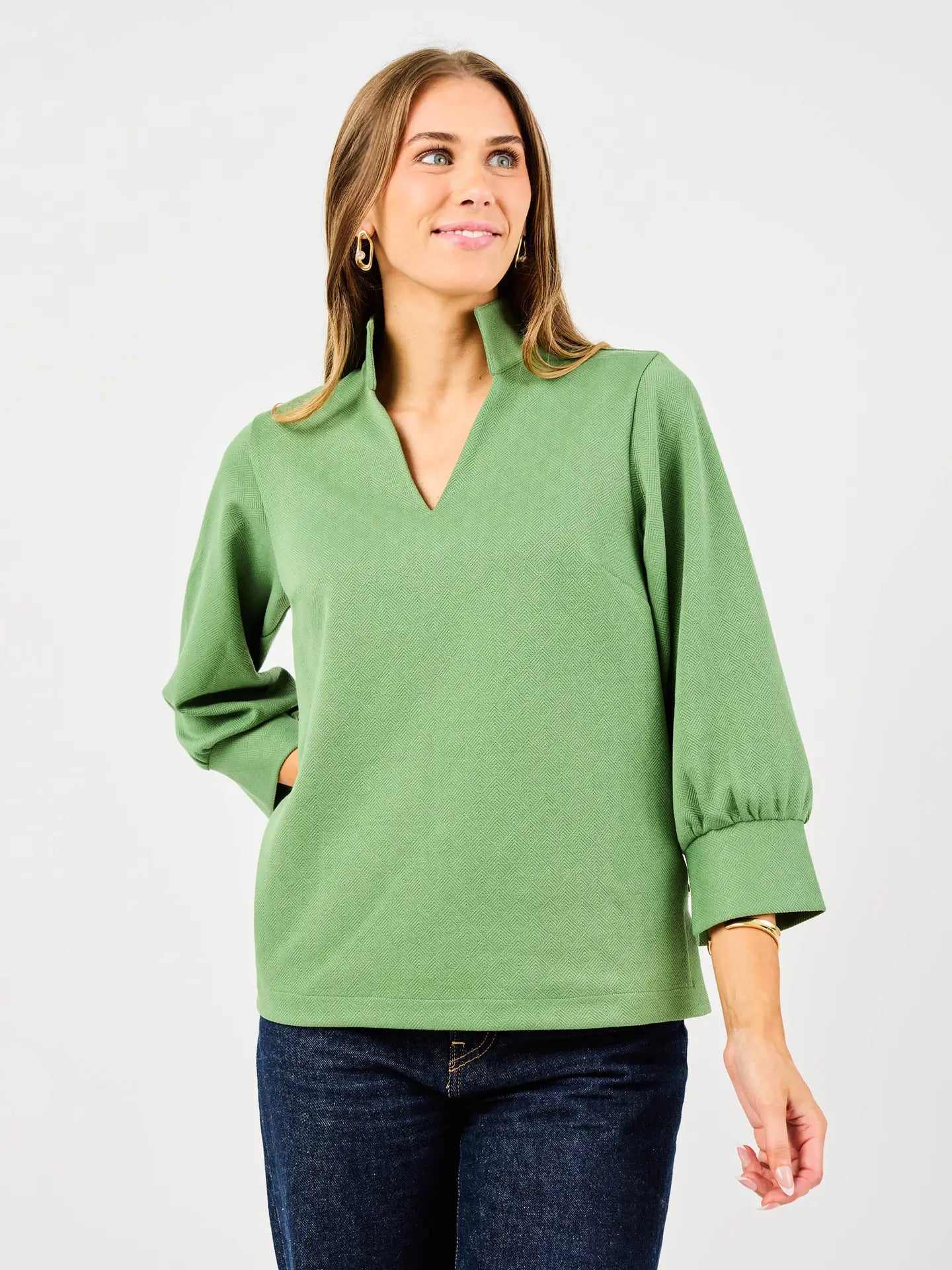 Jocelyn Green Woven Top