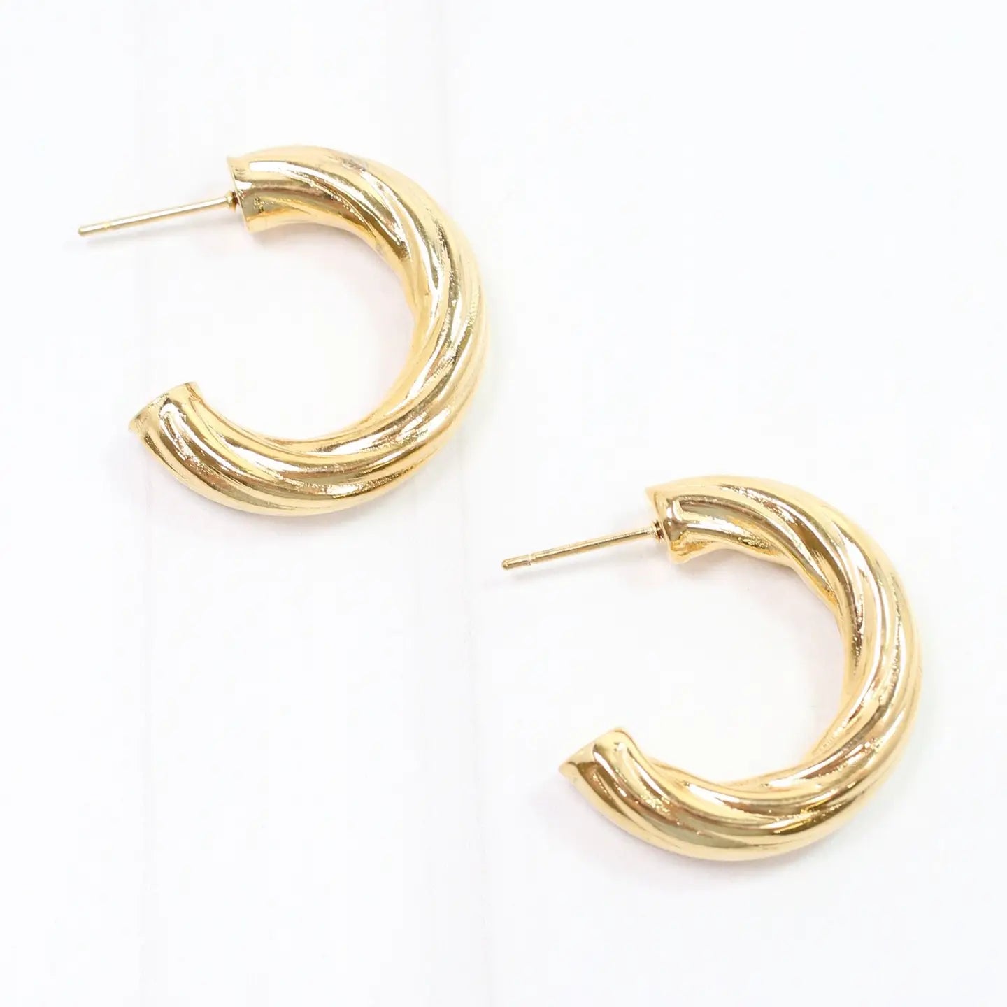 Caroline Hill: Cornelius Twisted Gold Hoop Earrings