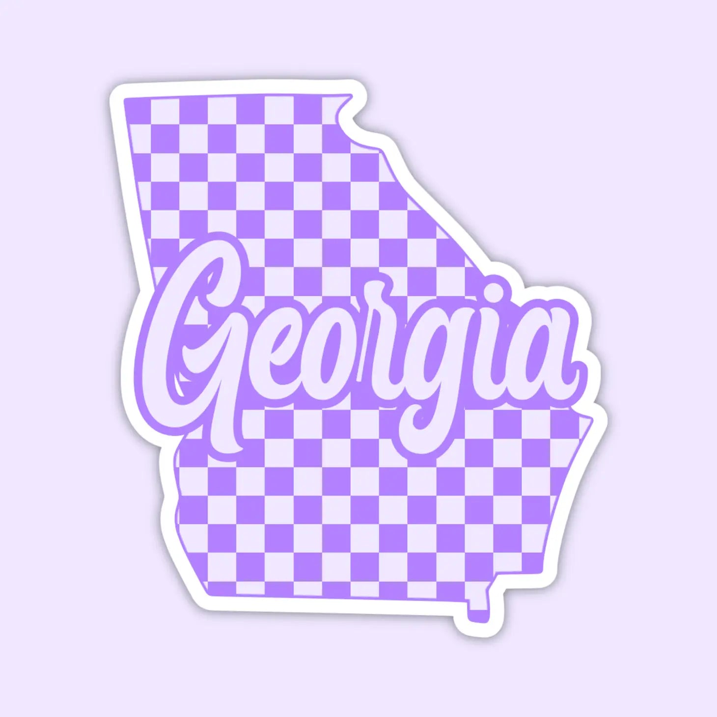 Georgia Purple Checker State Sticker