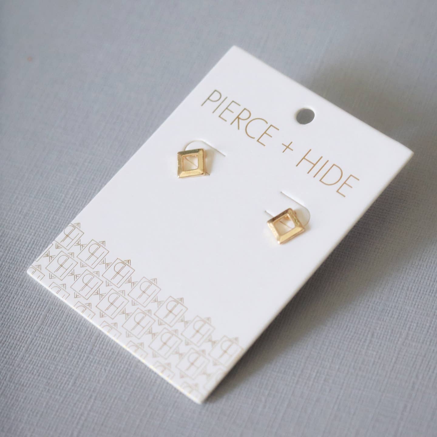 Pierce + Hide: Mini Gold Open Square Studs