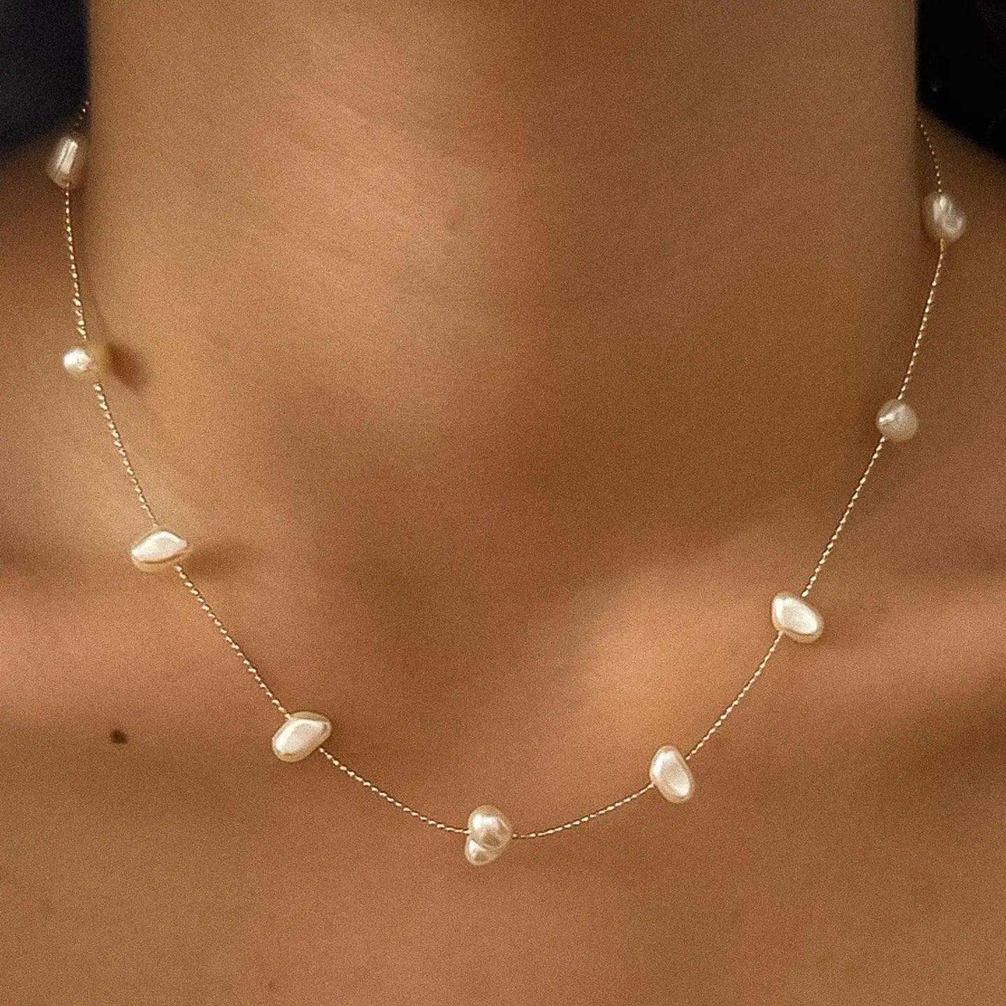 Flanerie: Ida 18K Non-Tarnish Petite Pearl Necklace
