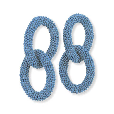 Pierce + Hide: Carolina Blue Beaded Link Earring