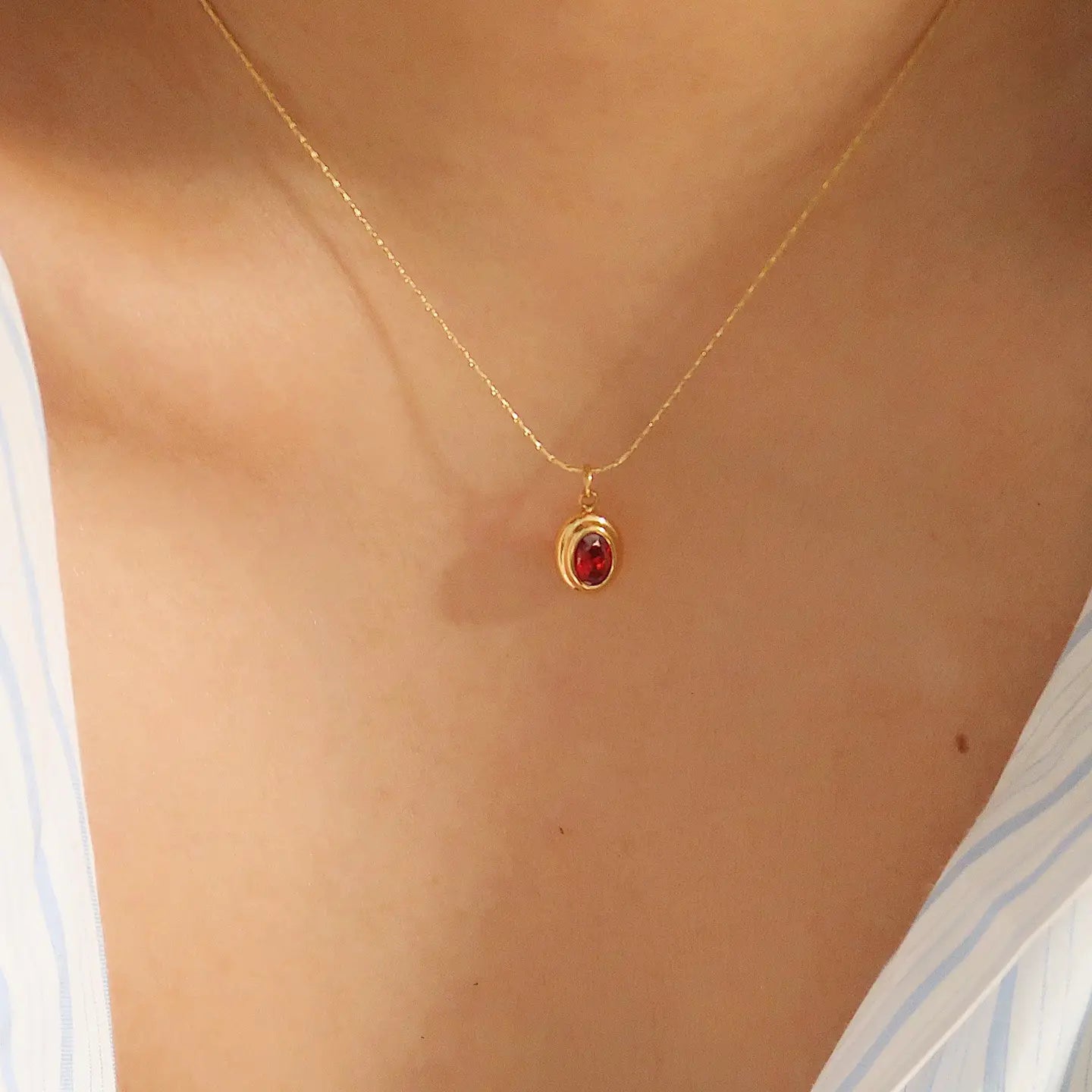 Flanerie: Cornelia 18K Gold Non-Tarnish Gemstone Necklace