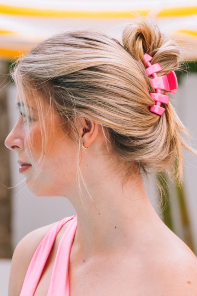 Teleties: Medium Hair Clip, Paradise Pink