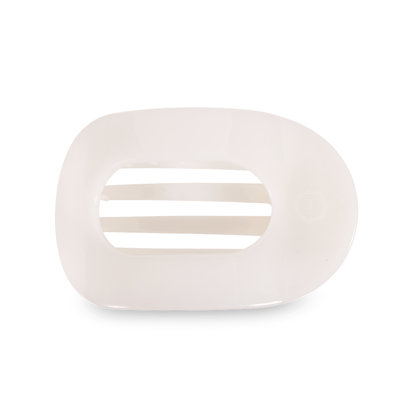 Teleties: Round Flat Large Hair Clip, Coconut White