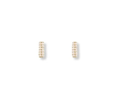 Pierce + Hide: CZ Mini Bar Stud Earrings