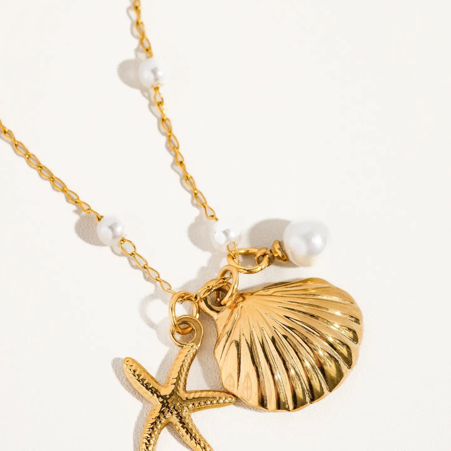 Flanerie: Capella Seashell & Sea Star Pearl Necklace