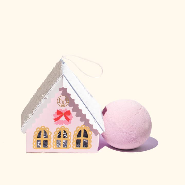 Musee Bath Balms: Christmas Village Pink House