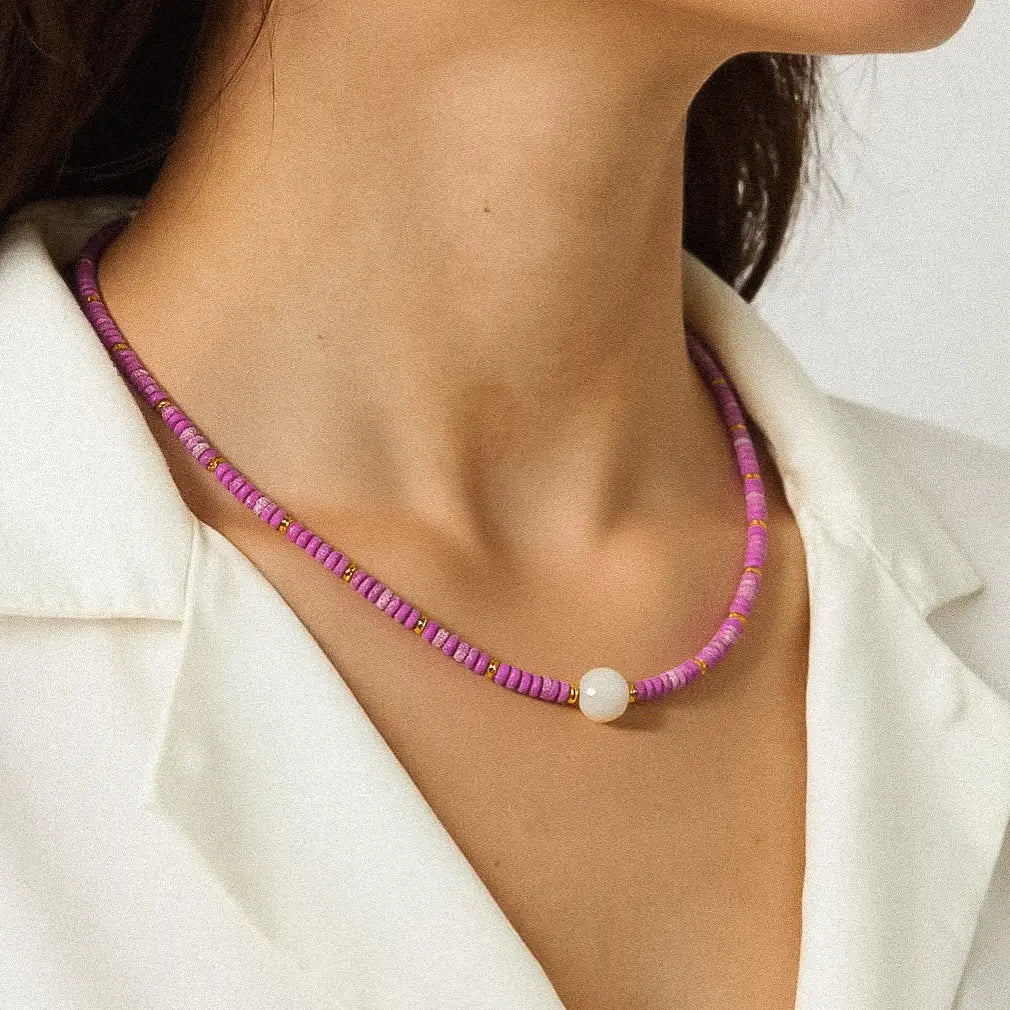 Flanerie: Millie Purple Boho Beaded Pearl