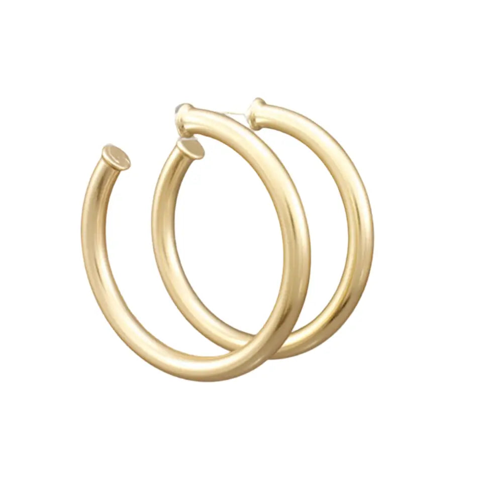 Pierce + Hide: Large Everyday Gold Hoops