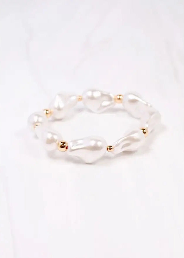 Caroline Hill: Jerald Pearl Bracelet Cream