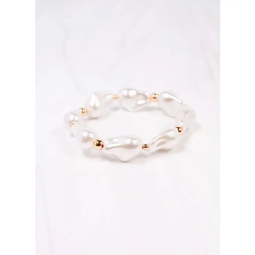 Caroline Hill: Jerald Pearl Bracelet Cream