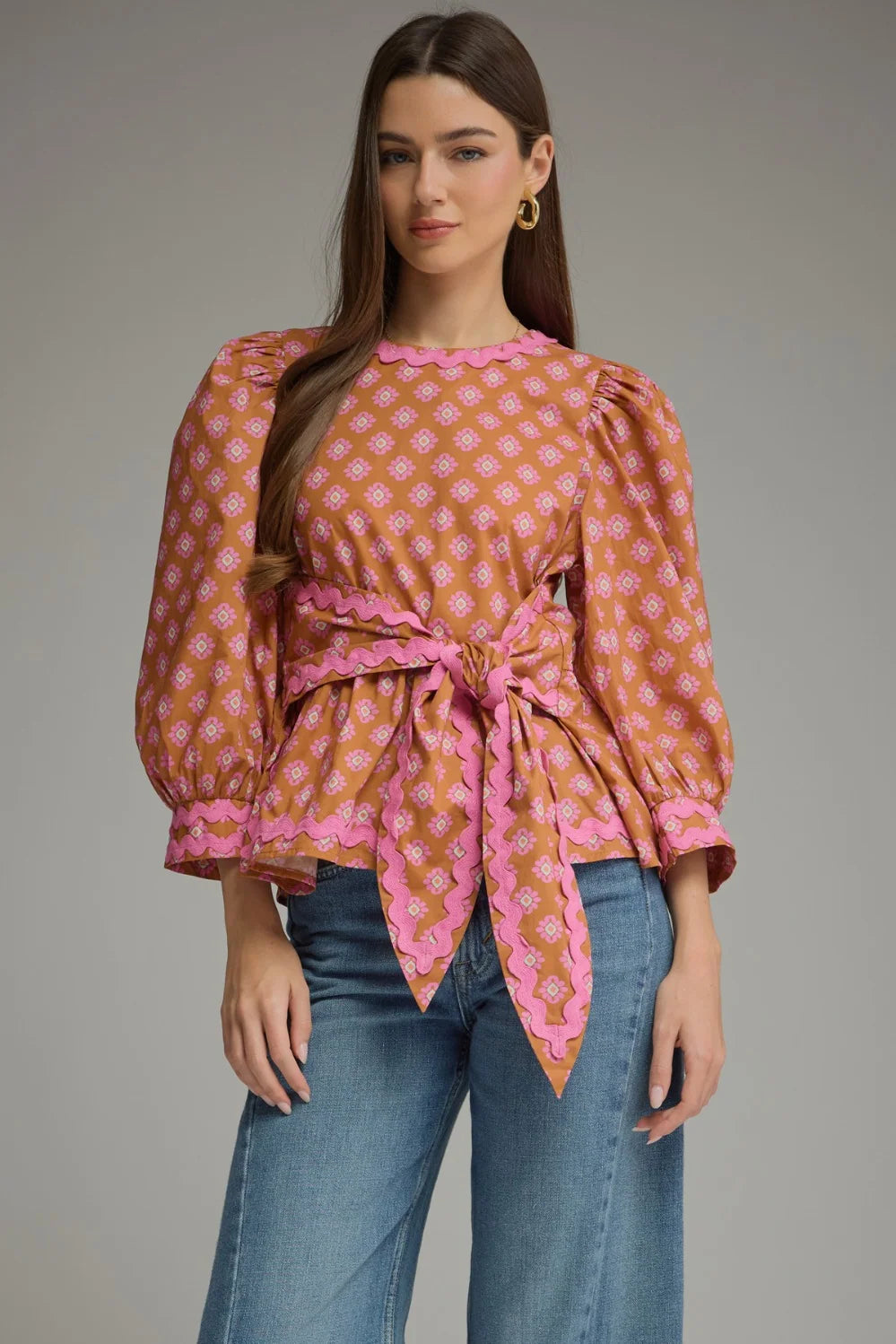 Vivian Pink Ric Rac Top
