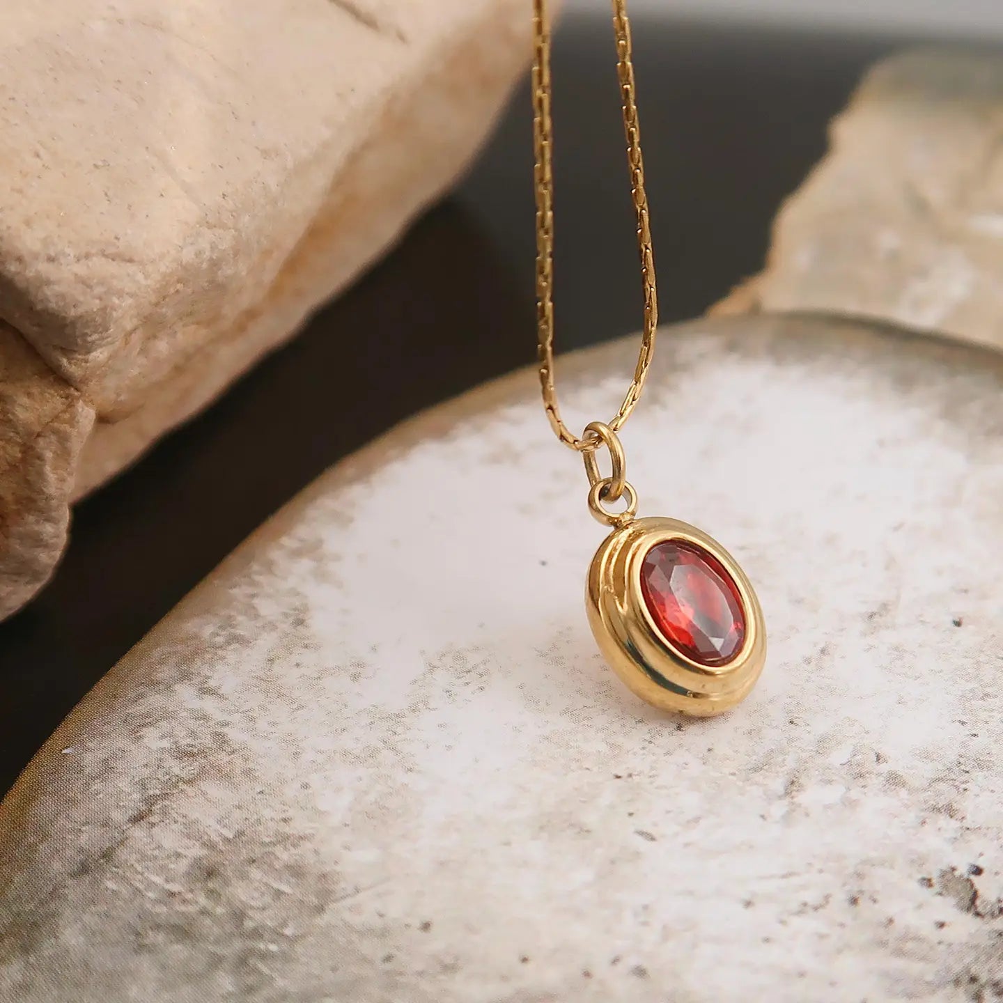 Flanerie: Cornelia 18K Gold Non-Tarnish Gemstone Necklace
