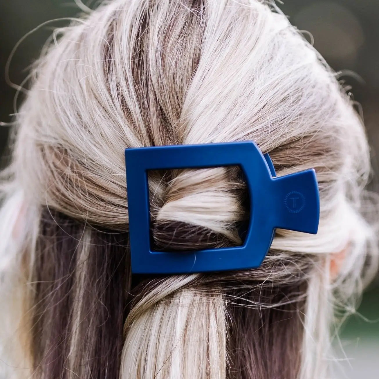 Teleties: Square Flat Medium Hair Clip, Midnight Rain
