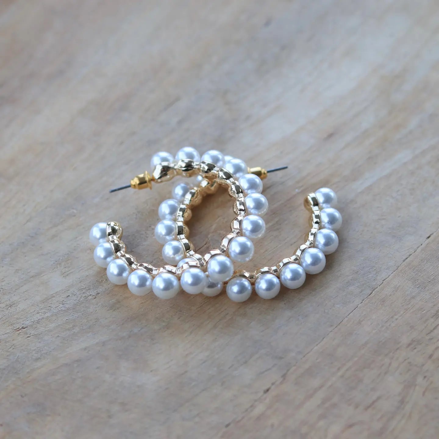 Pierce + Hide: Pearl Hoops Earrings