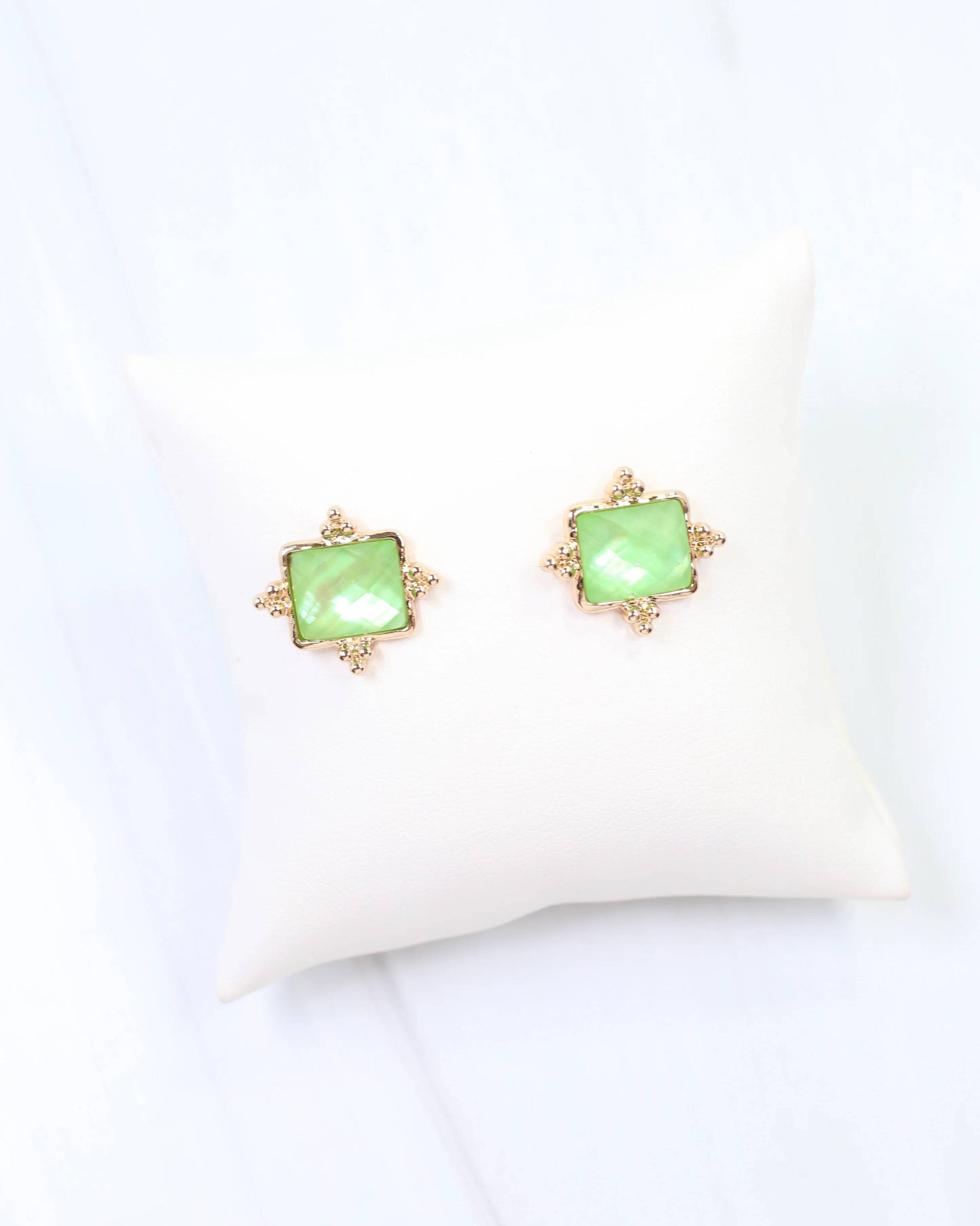 Caroline Hill: Kerang Green Stud Earrings
