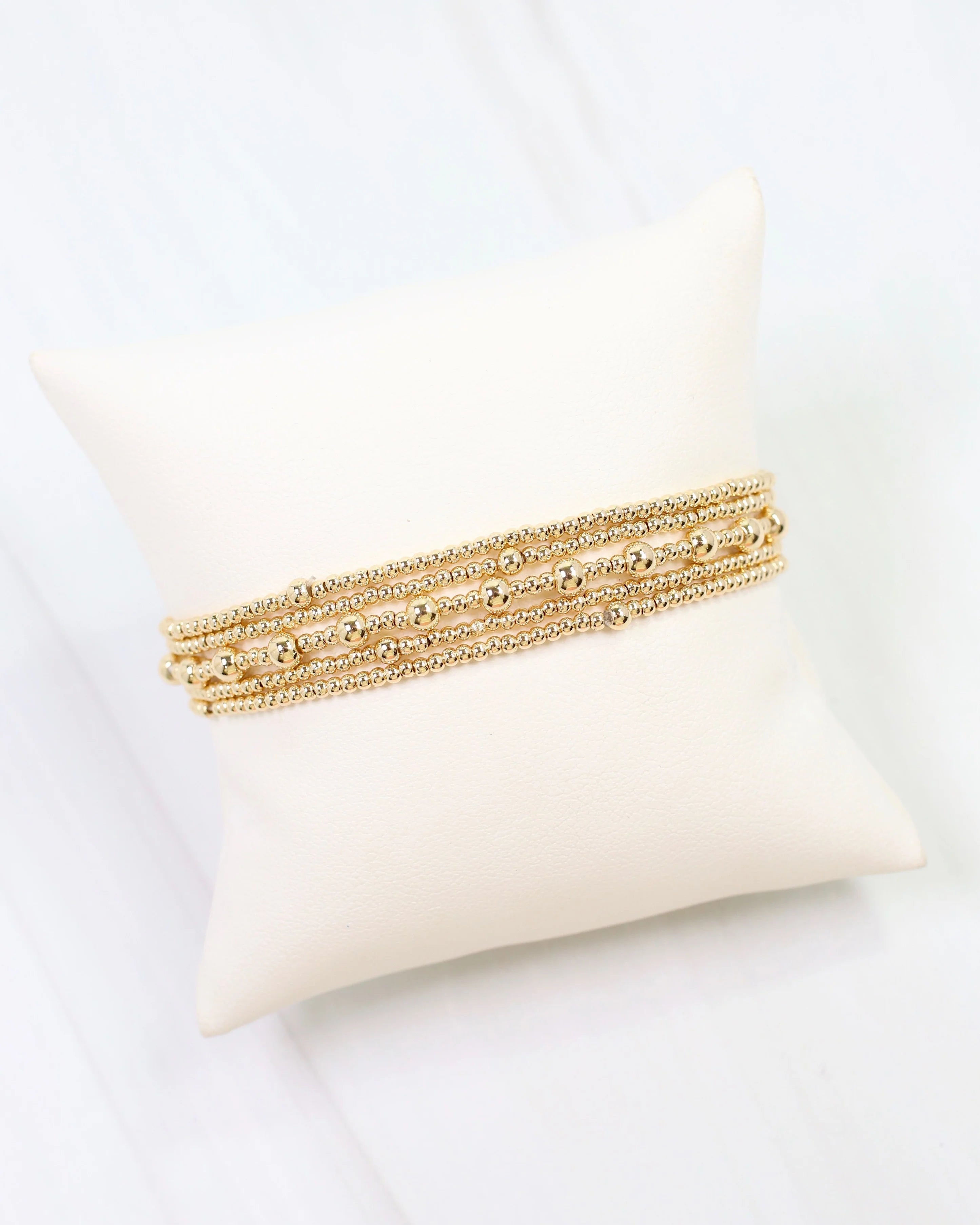 Caroline Hill: Anadarko Beaded Gold Bracelet Set